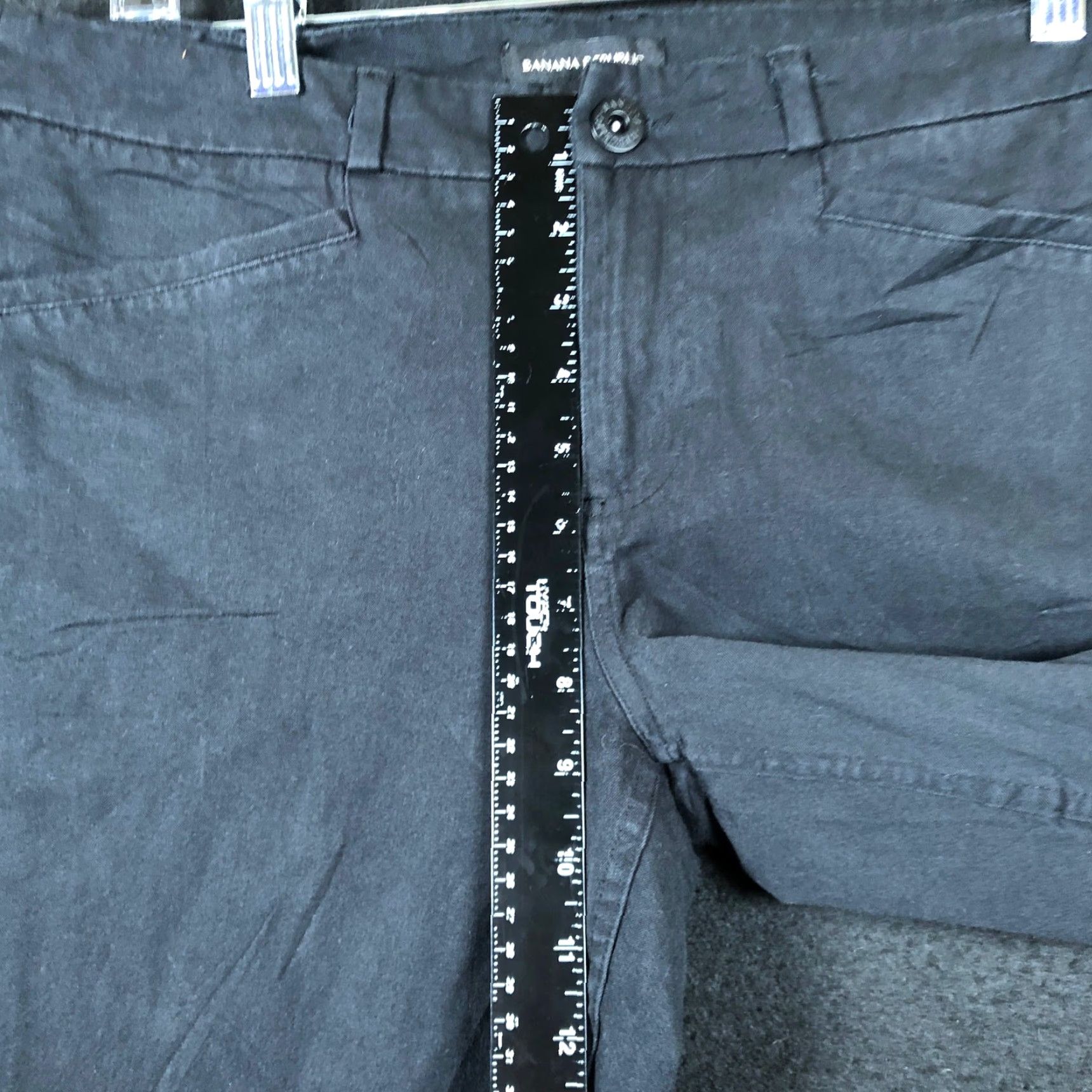 Banana Republic Banana Republic Womens Pants Black Mid Rise Chino Straight Capri Stretch 10 Size 24" / US 00 / IT 34 - 7 Thumbnail
