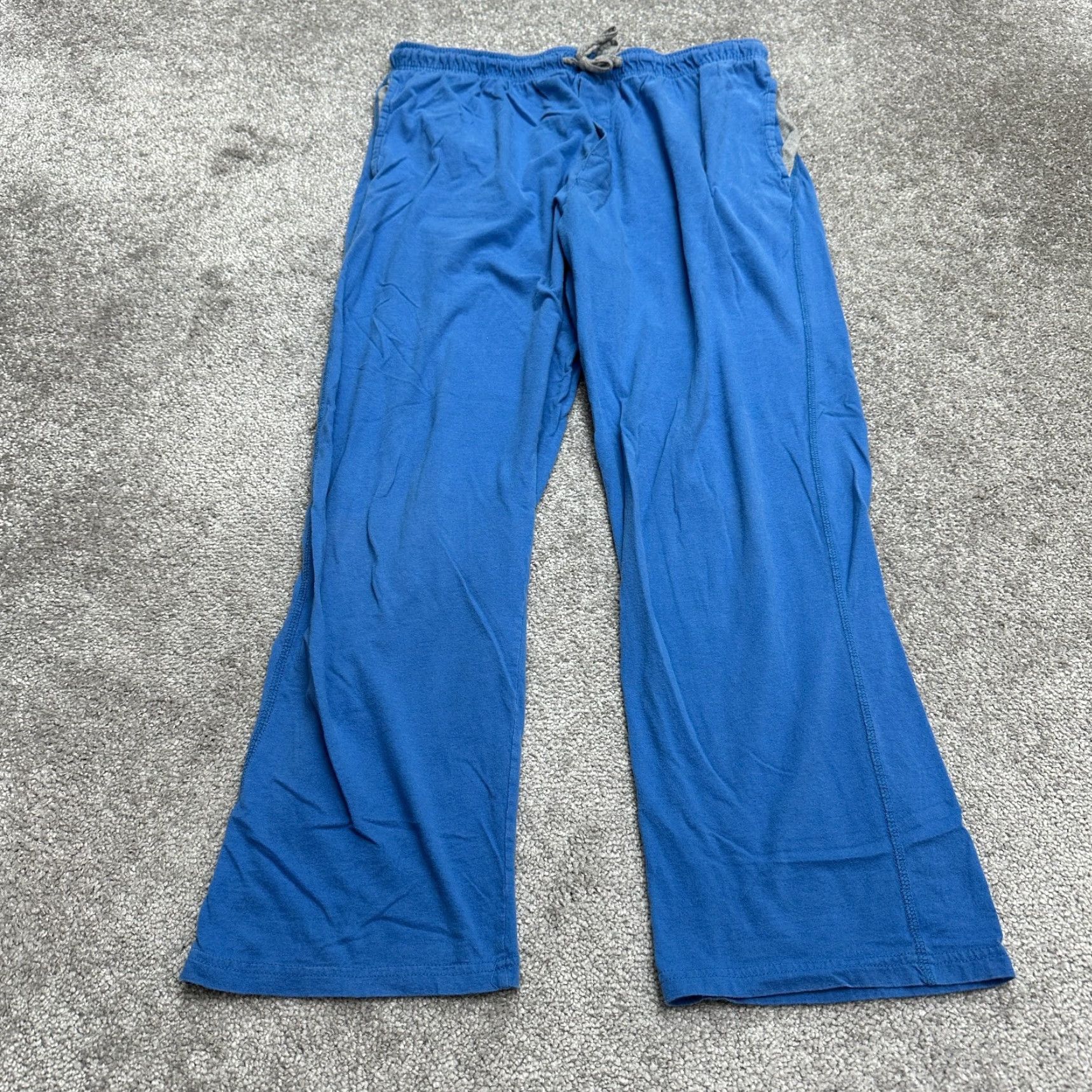 Hanes Hanes Lounge Pants Mens Large Blue Elastic Drawstring 32x28 Cotton Lounge Sweatpants Regular Mens Size US 33 - 2 Thumbnail