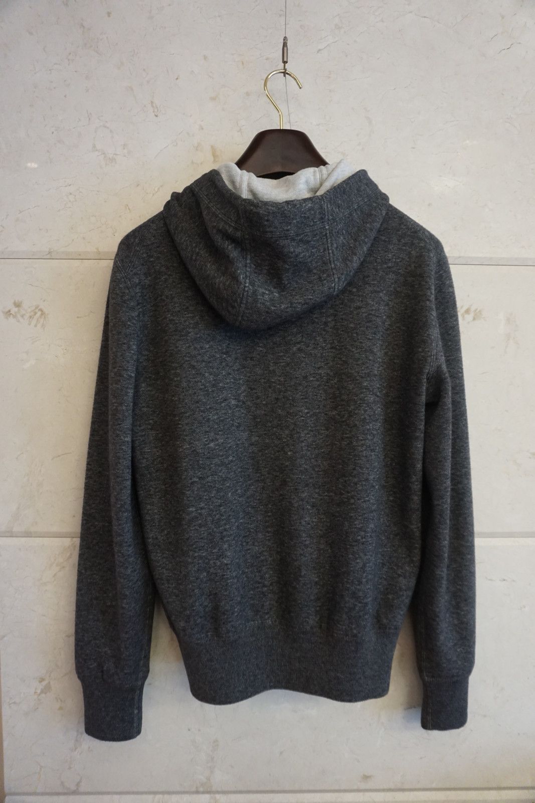 Tom Ford TOM FORD / Charcoal Grey Hooded Cotton Zip-Up Jacket / 48 Size US M / EU 48-50 / 2 - 7 Thumbnail