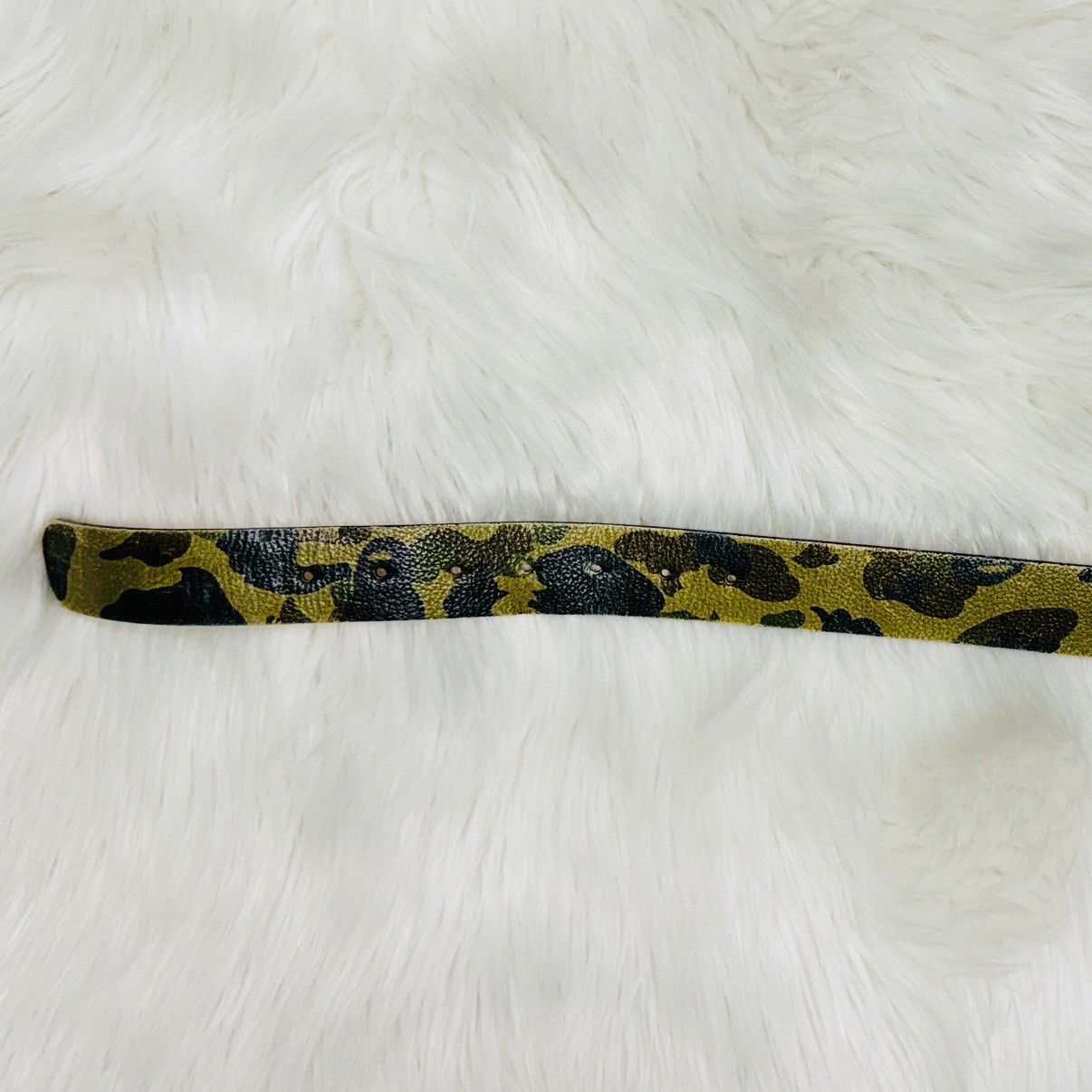 Bape Vintage Nigo BAPE Belt - XL Silver Buckle Green Camo Leather Size 38 - 3 Thumbnail