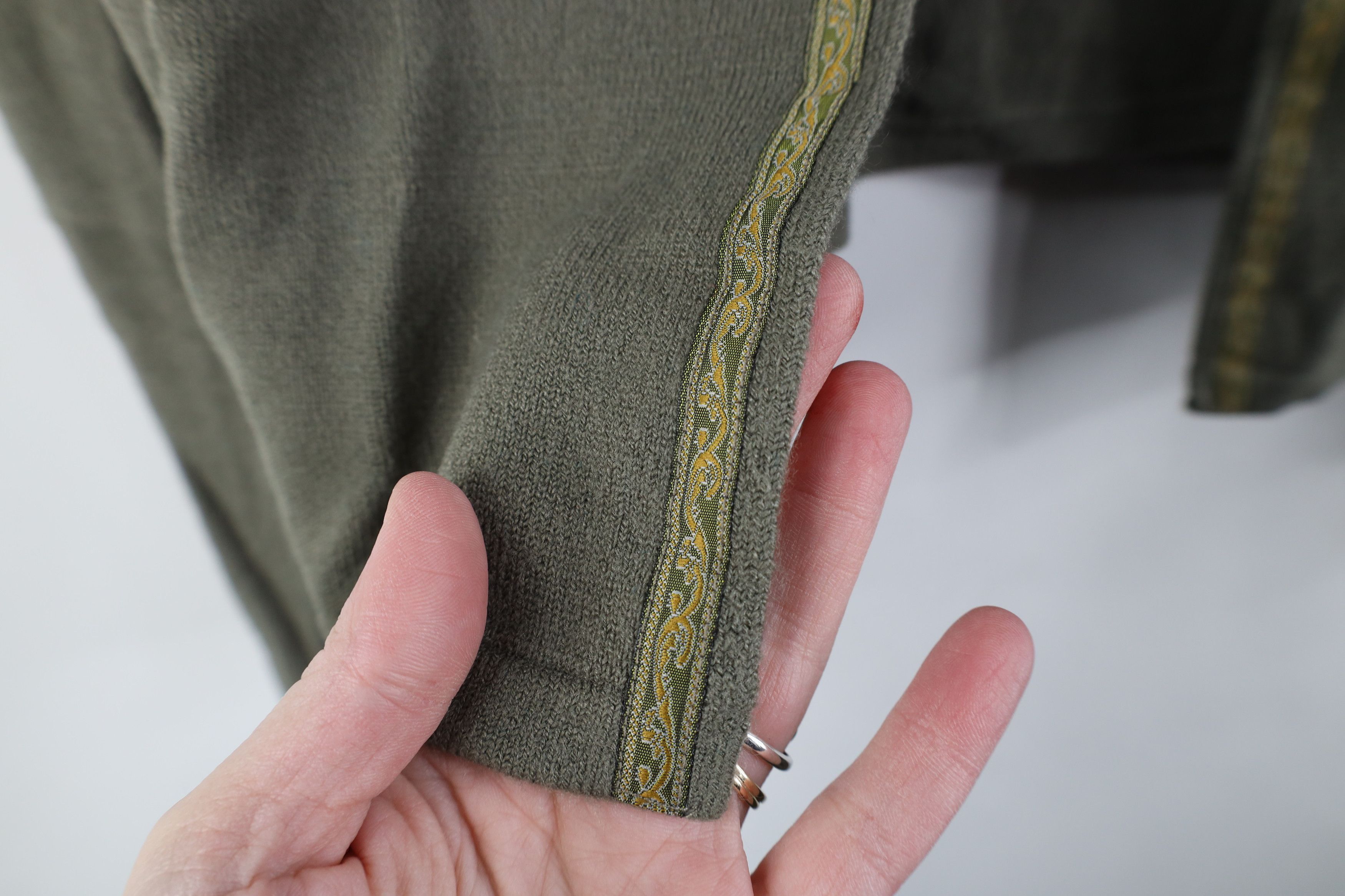 Vintage Vintage 90s Y2K Babydoll Front Knit Cardigan Sweater Green Size XL / US 12-14 / IT 48-50 - 5 Thumbnail