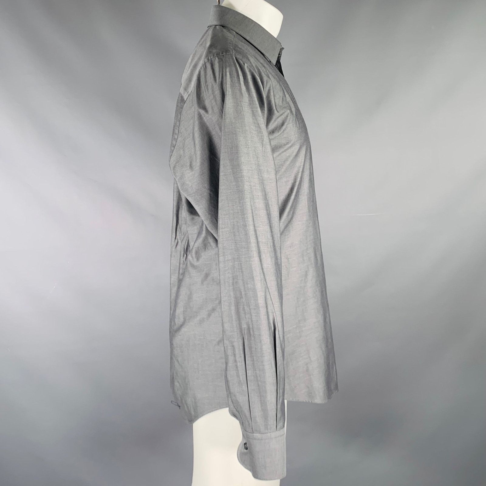 Dolce & Gabbana Size M Grey Cotton Button Up Long Sleeve Shirt Size US M / EU 48-50 / 2 - 3 Thumbnail
