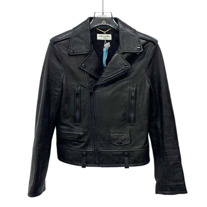 Saint Laurent Paris Saint Laurent Paris Black sheepskin lapel long sleeve diag Size S / US 4 / IT 40 - 1 Thumbnail