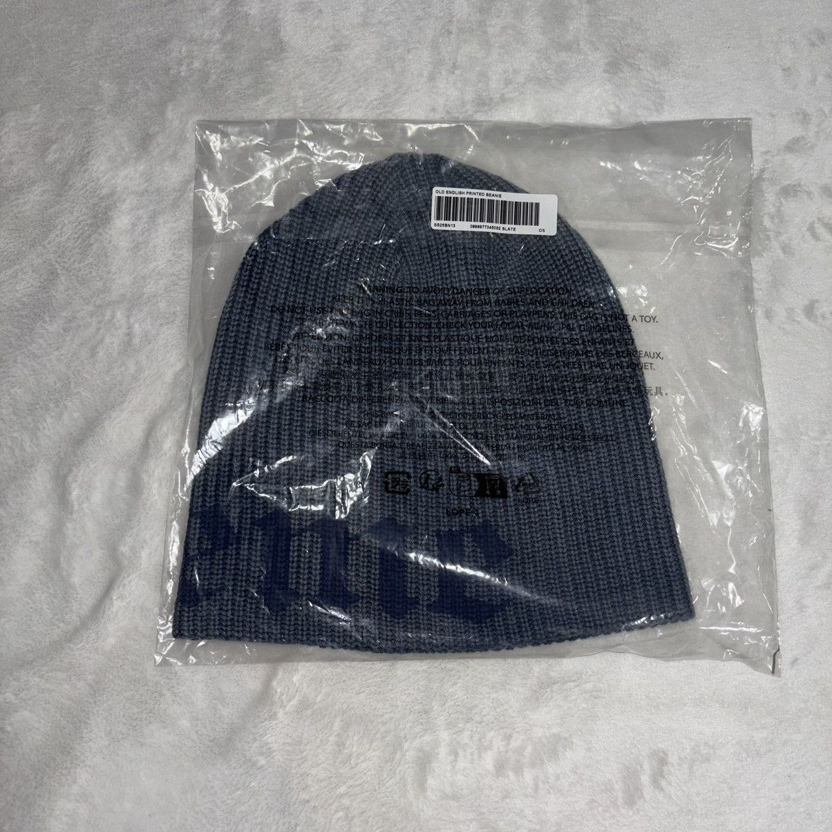 Supreme Supreme Old English Beanie Skullie Skully Hat Blue