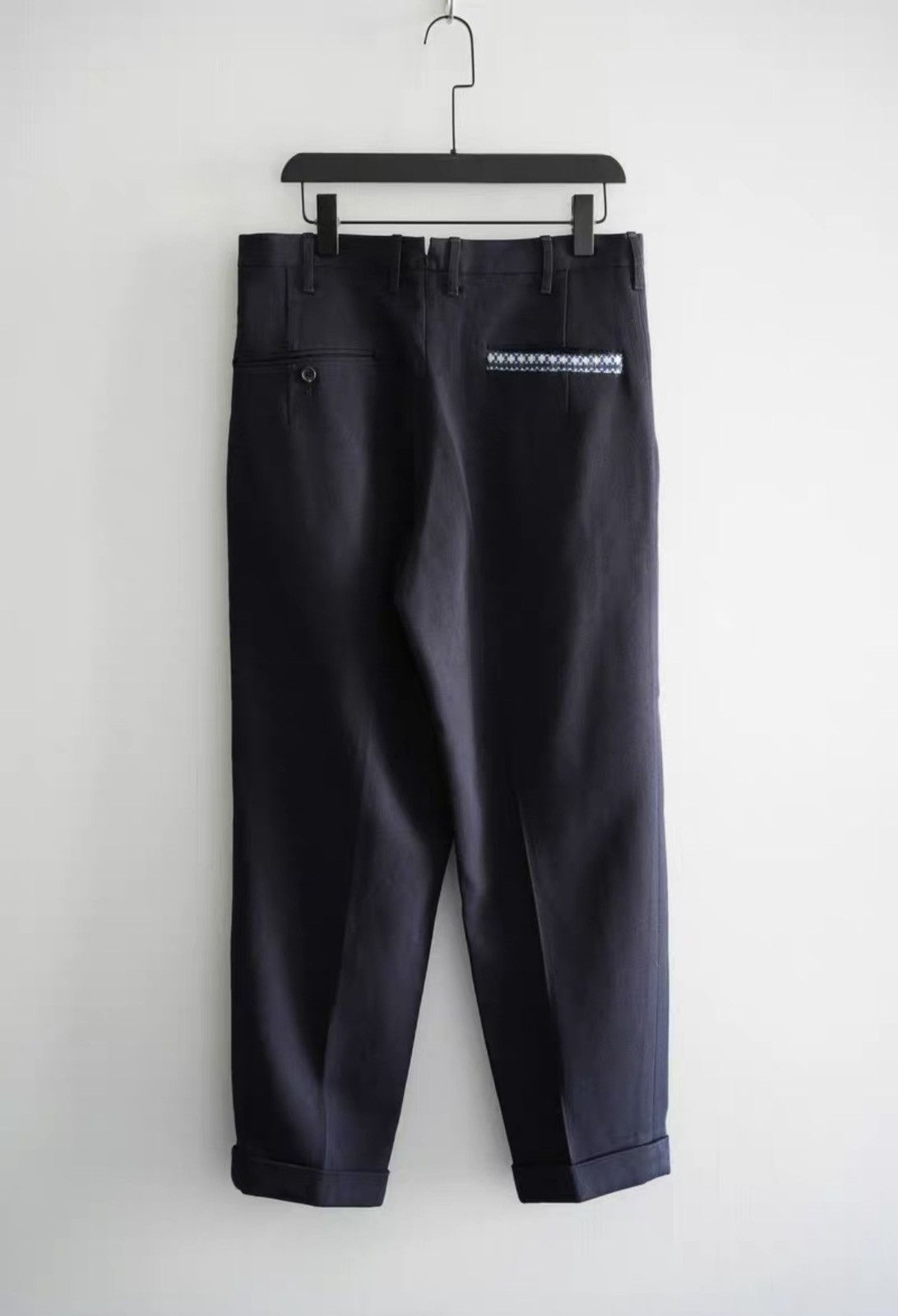 Yohji Yamamoto Yohji Yamamoto 95AW Blue & White Woven Trousers K4 Size US 34 / EU 50 - 2 Thumbnail