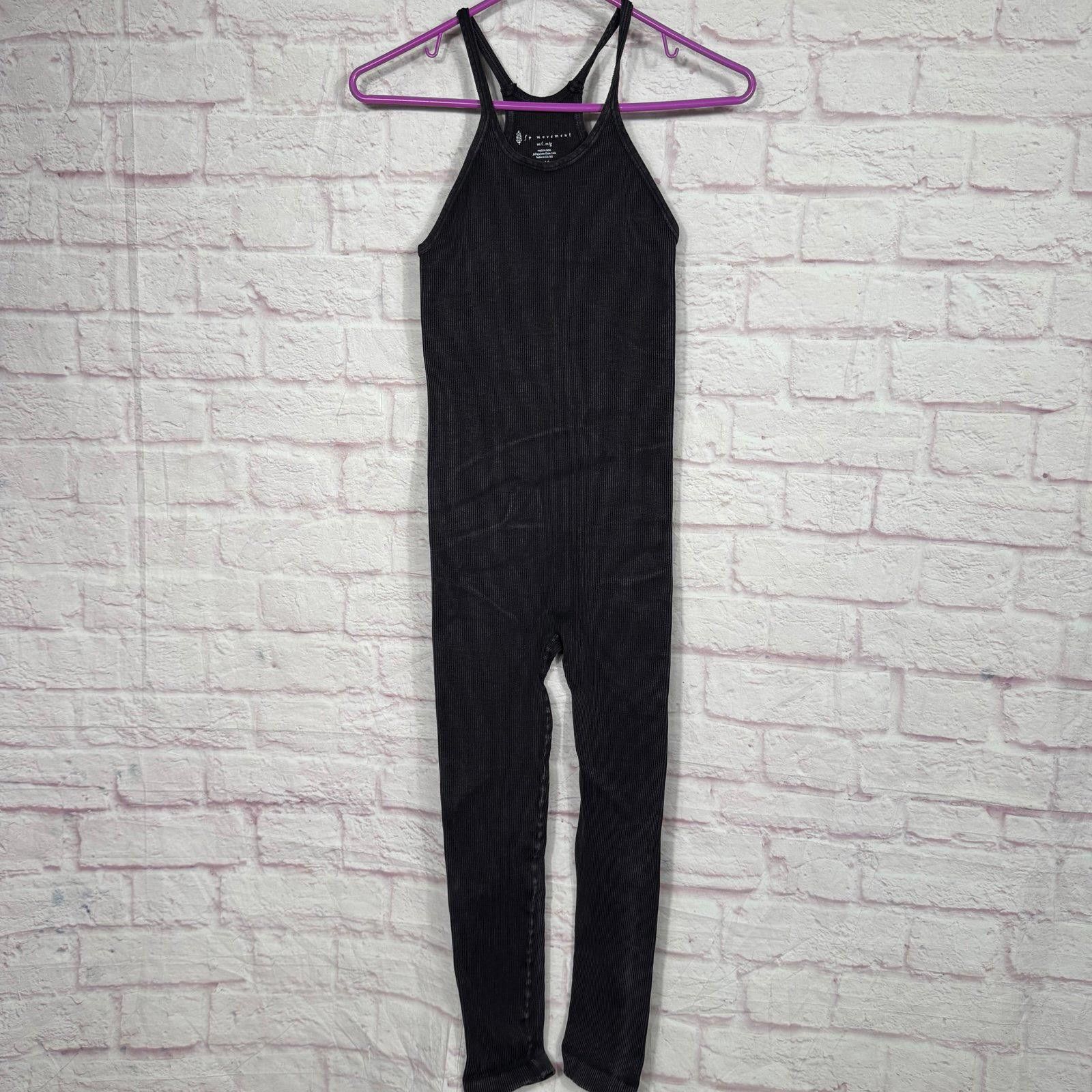 Free People FP Movement M/L Black Ribbed Jumpsuit Size 30" / US 8 / IT 44 - 1 Thumbnail