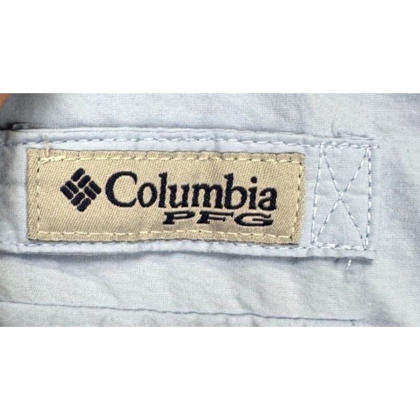 Vintage Columbia Shirt Mens Medium Bahama Blue PFG Button Down Short Sleeve Flap Pockets Mens Regular Size M Blue 48 Chest Casual Shirt Size US M / EU 48-50 / 2 - 7 Thumbnail