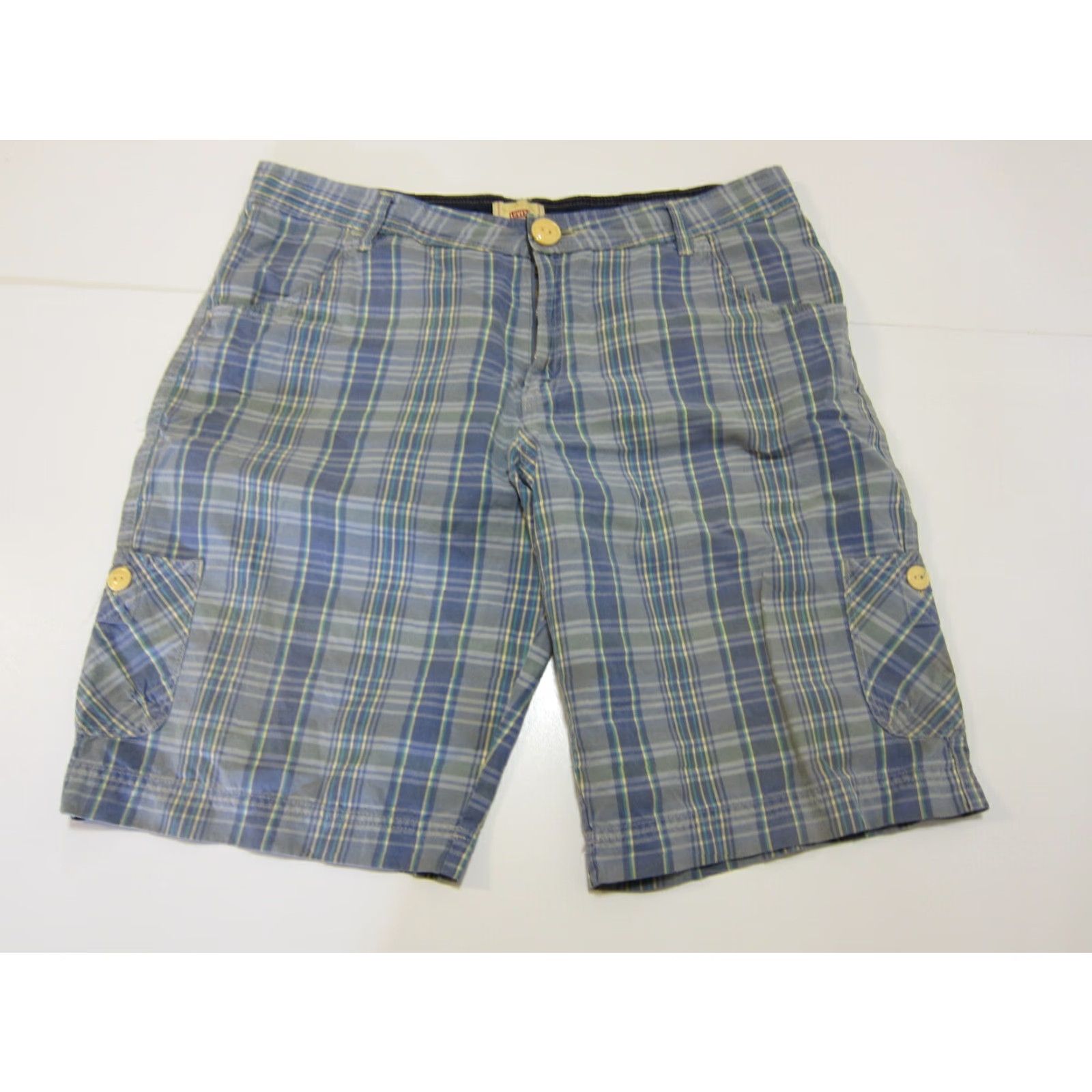 Levi's Levi's 100% Cotton Blue Yellow Plaid Chino Bermuda Cargo Shorts Men Size 36 Size US 36 / EU 52 - 5 Thumbnail