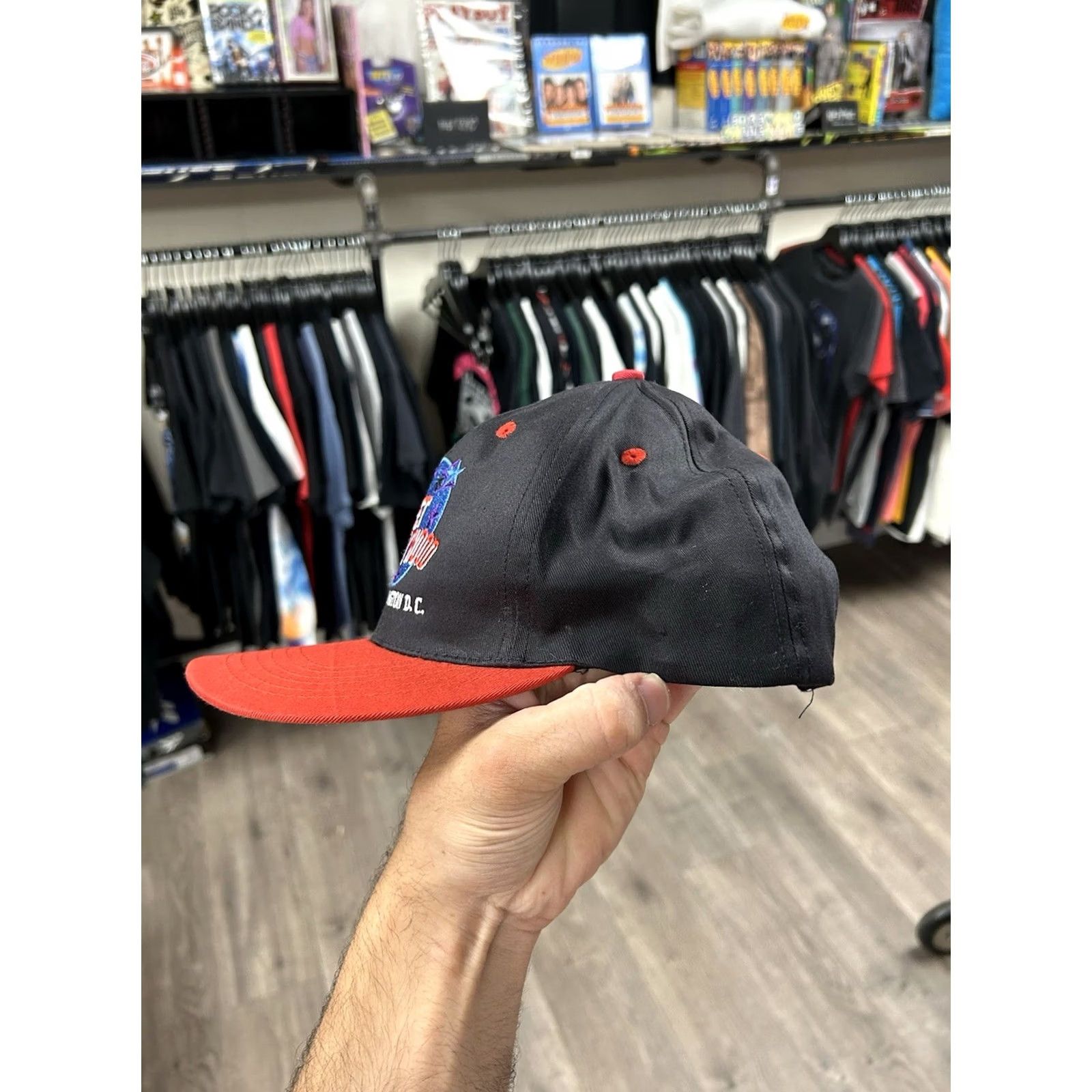 Planet Hollywood VINTAGE Planet Hollywood Washington D.C. Snapback Hat Adjustable 90s Black/Red Unisex Adults Size ONE SIZE - 6 Thumbnail
