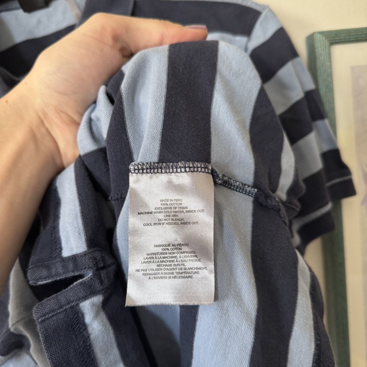 Moose Knuckles Moose Knuckles baby blue/navy blue striped polo shirt Size US S / EU 44-46 / 1 - 5 Thumbnail