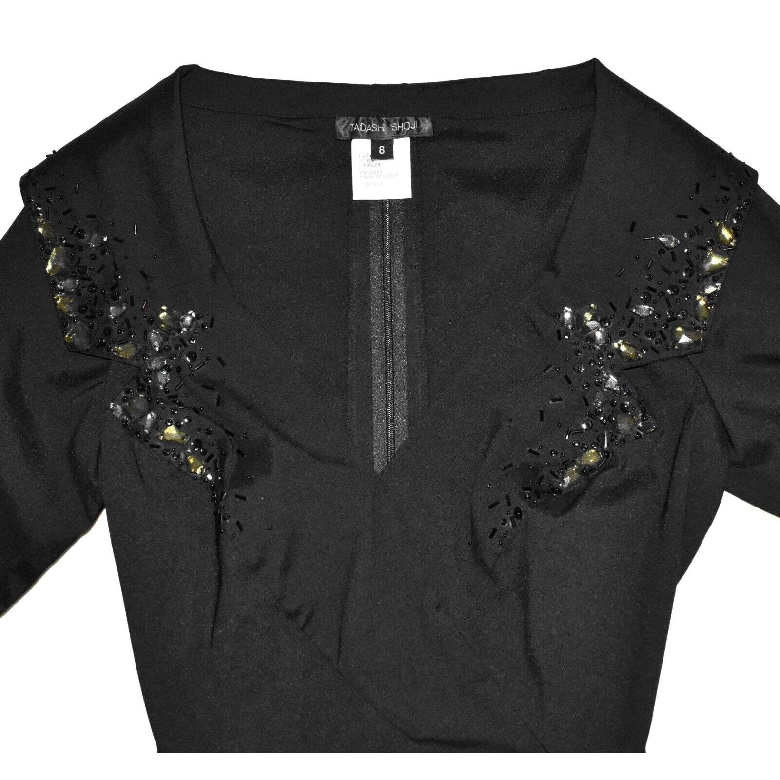 Tadashi Shoji TADASHI SHOJI Crystal Beaded Collar Self Belted Top Sz 8 Size M / US 6-8 / IT 42-44 - 4 Thumbnail