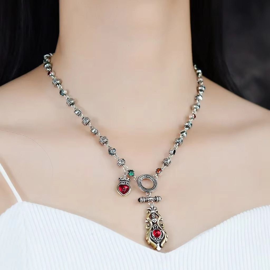 Jewelry Trendy Cool Unique Copper Inlaid Zircon Necklace Size ONE SIZE - 1 Thumbnail