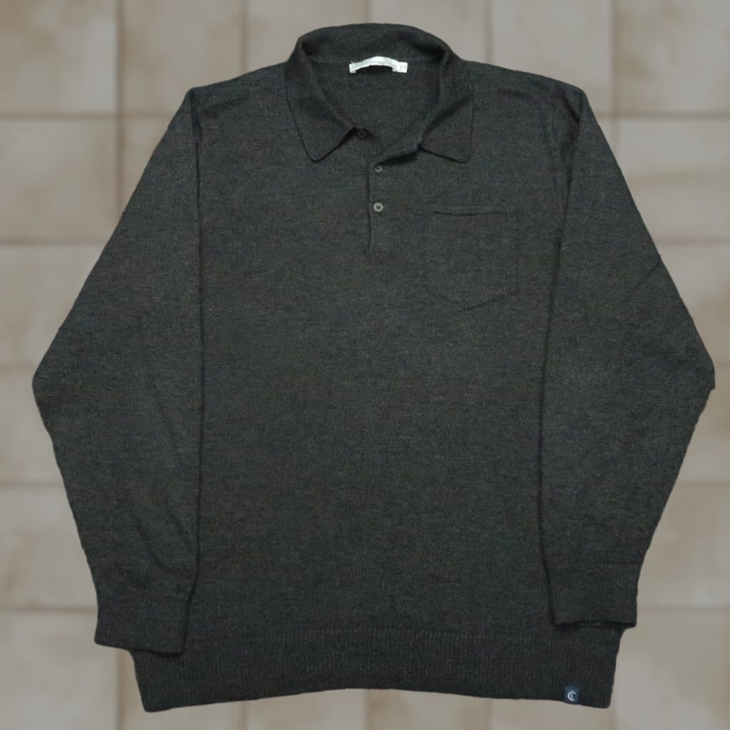 Vintage VINTAGE Criquet Shirt Men XL Gray Alpaca Cotton Polyester Polo Pullover Knit Long Sleeve Button Collar Spread Size 2XL (Oversized) Mens Size US XXL / EU 58 / 5 - 1 Thumbnail