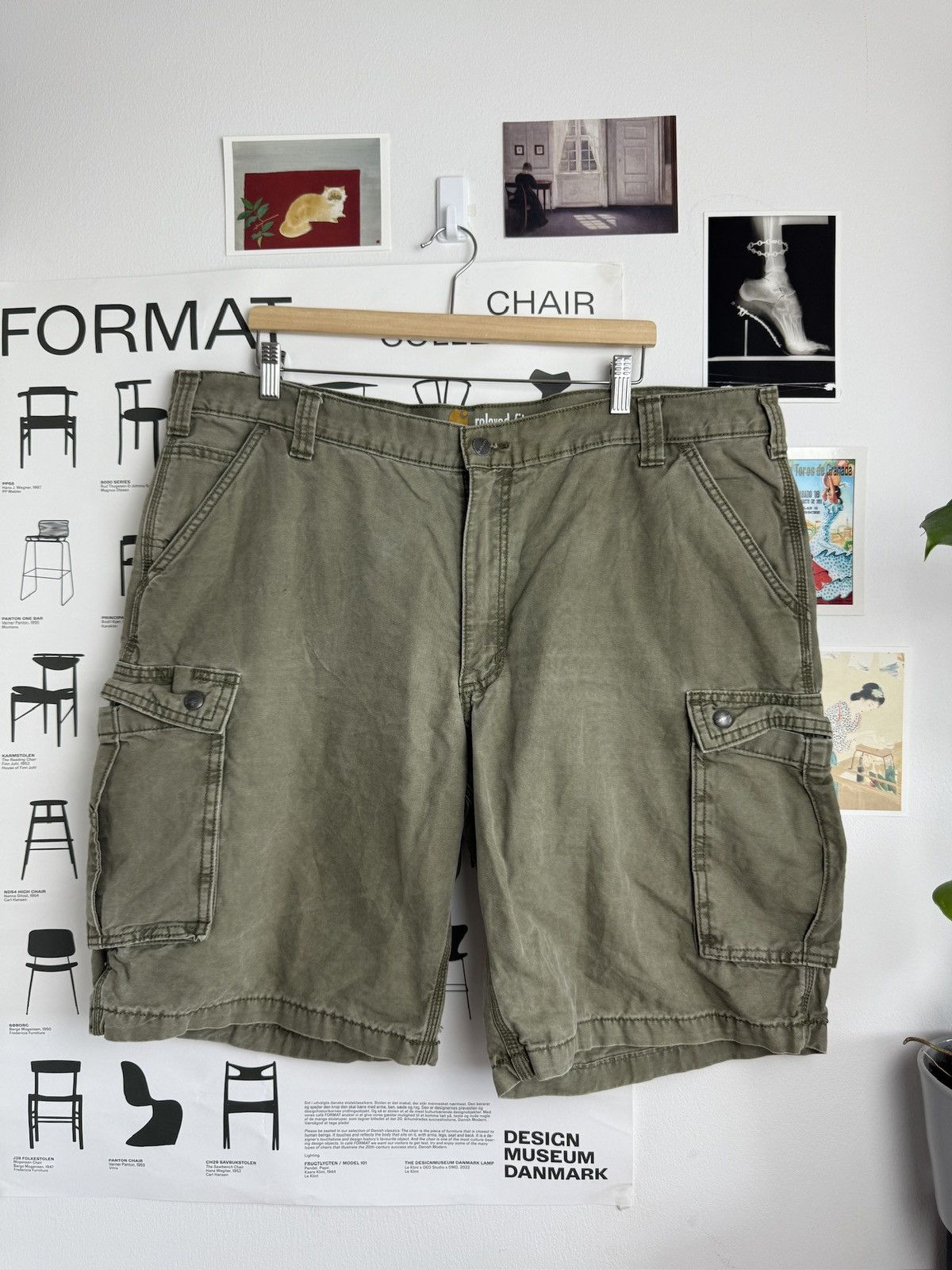 Carhartt Vintage 90s Carhartt baggy khaki cargo shorts 44 skate usa Size US 44 / EU 60 - 2 Thumbnail