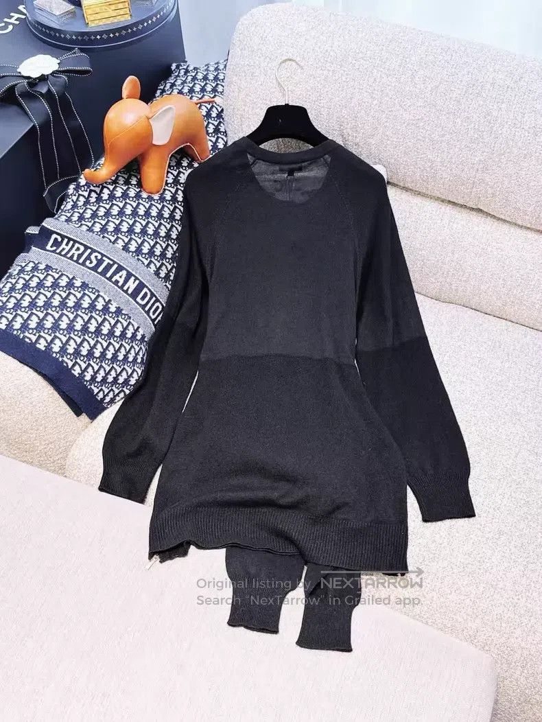 Chanel Chanel 16K black strap cashmere long-sleeved knitted dress Size S / US 4 / IT 40 - 3 Thumbnail