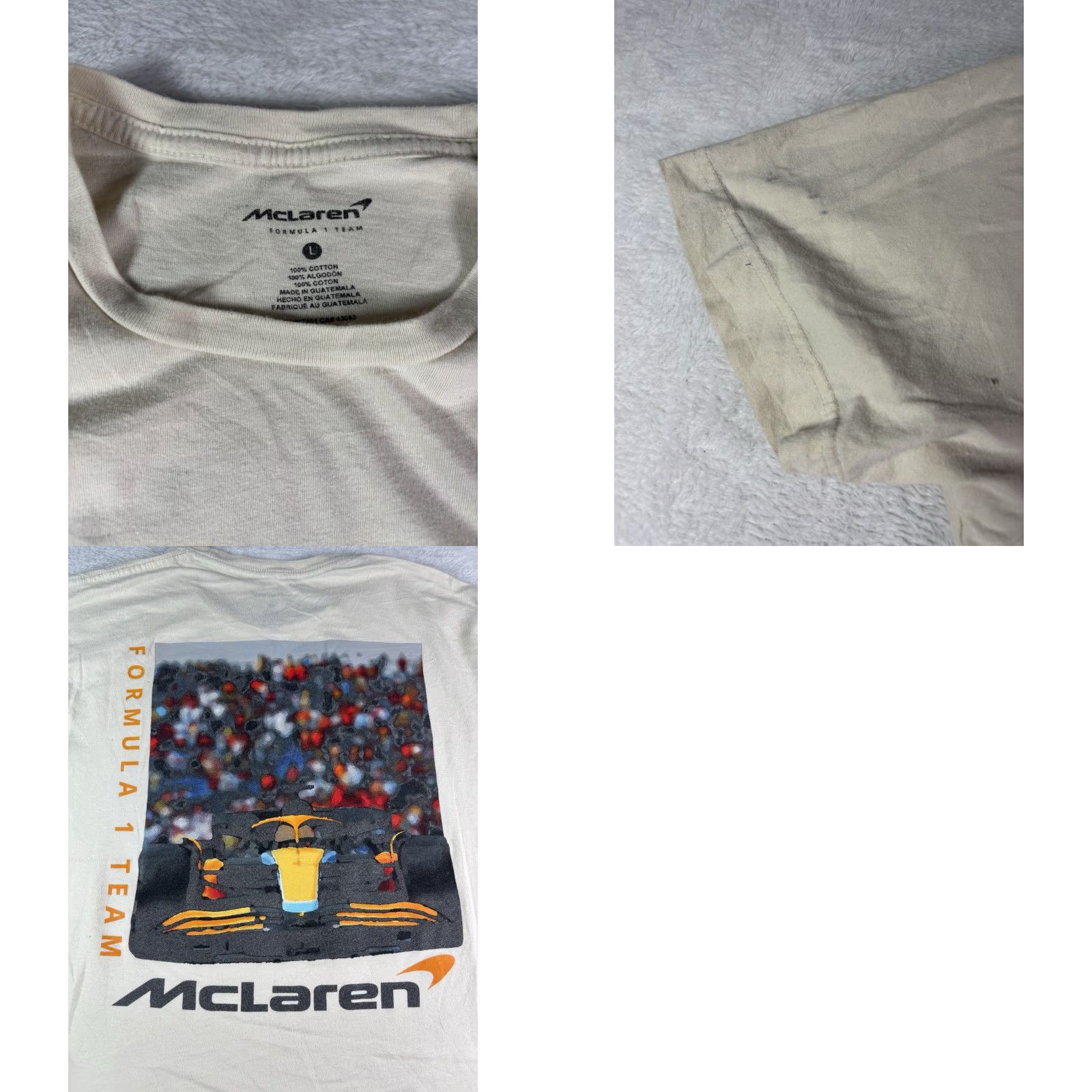 Vintage McLaren Formula 1 Racing Graphic Tee Shirt Mens Large White Size US L / EU 52-54 / 3 - 8 Thumbnail