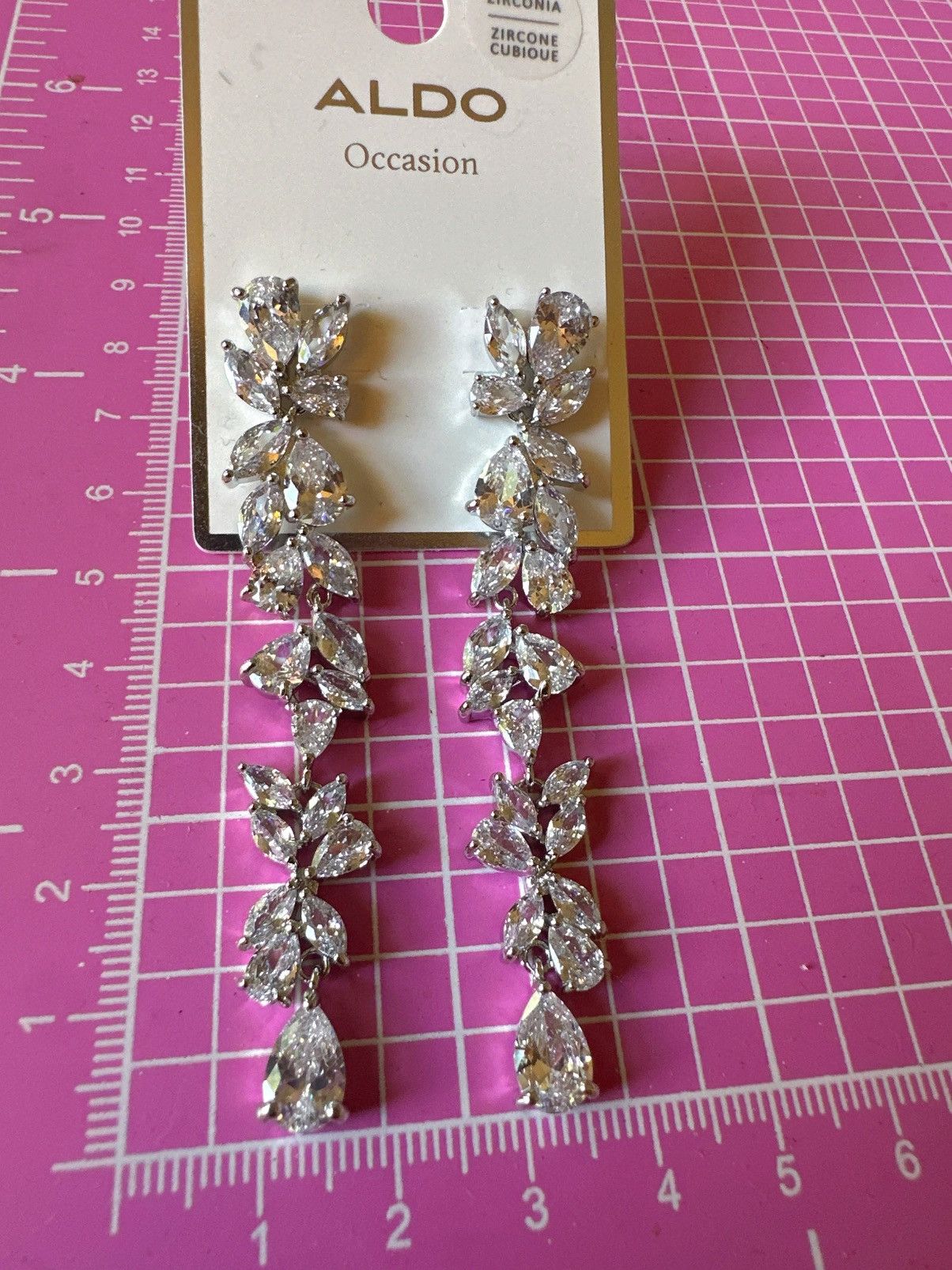 Aldo Aldo occasion earrings ZIRCONE CUBIQUE crystal tassel silver Size ONE SIZE - 3 Thumbnail