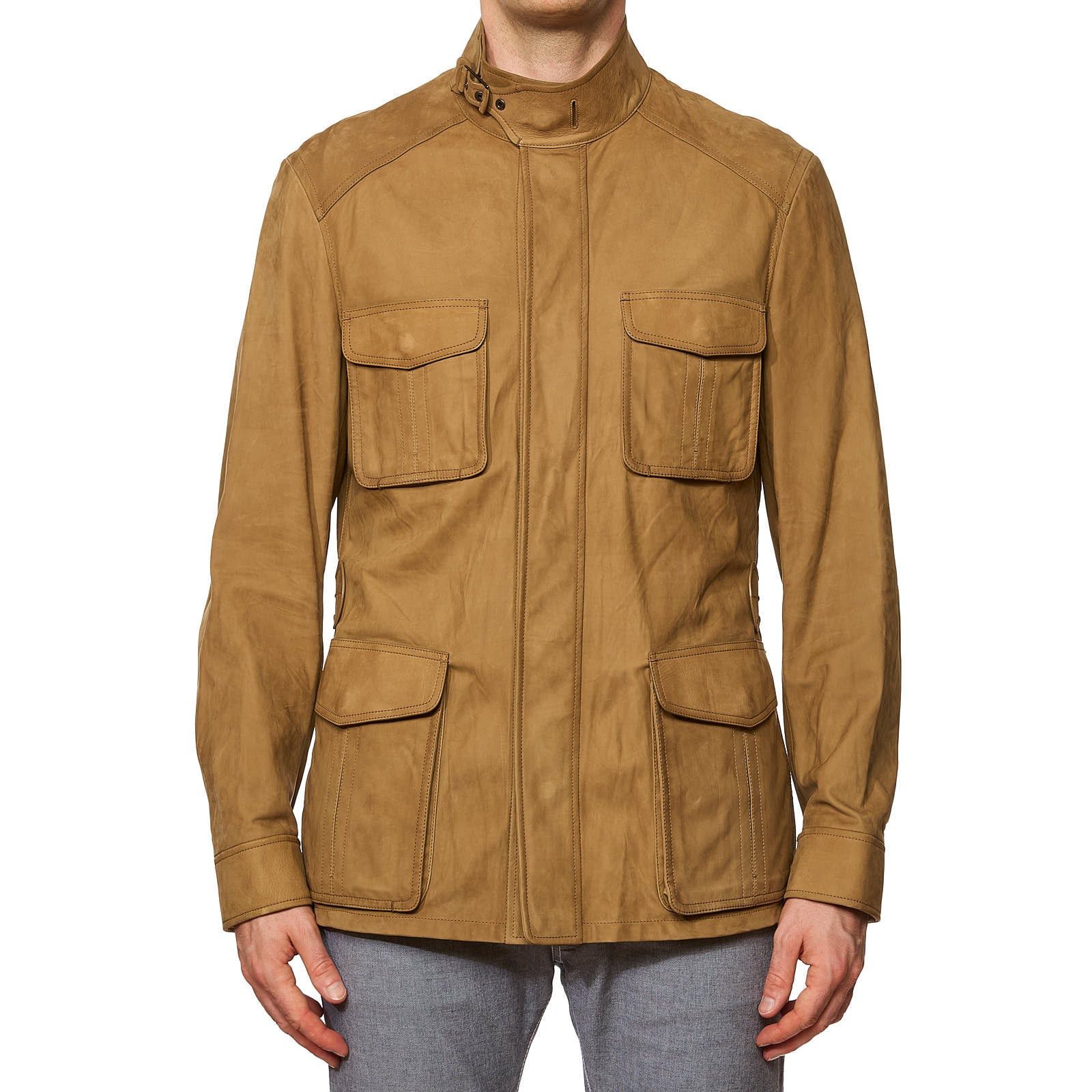 Berluti BERLUTI Paris Beige Calfskin Leather Unlined Field Jacket Size US M / EU 48-50 / 2 - 1 Thumbnail