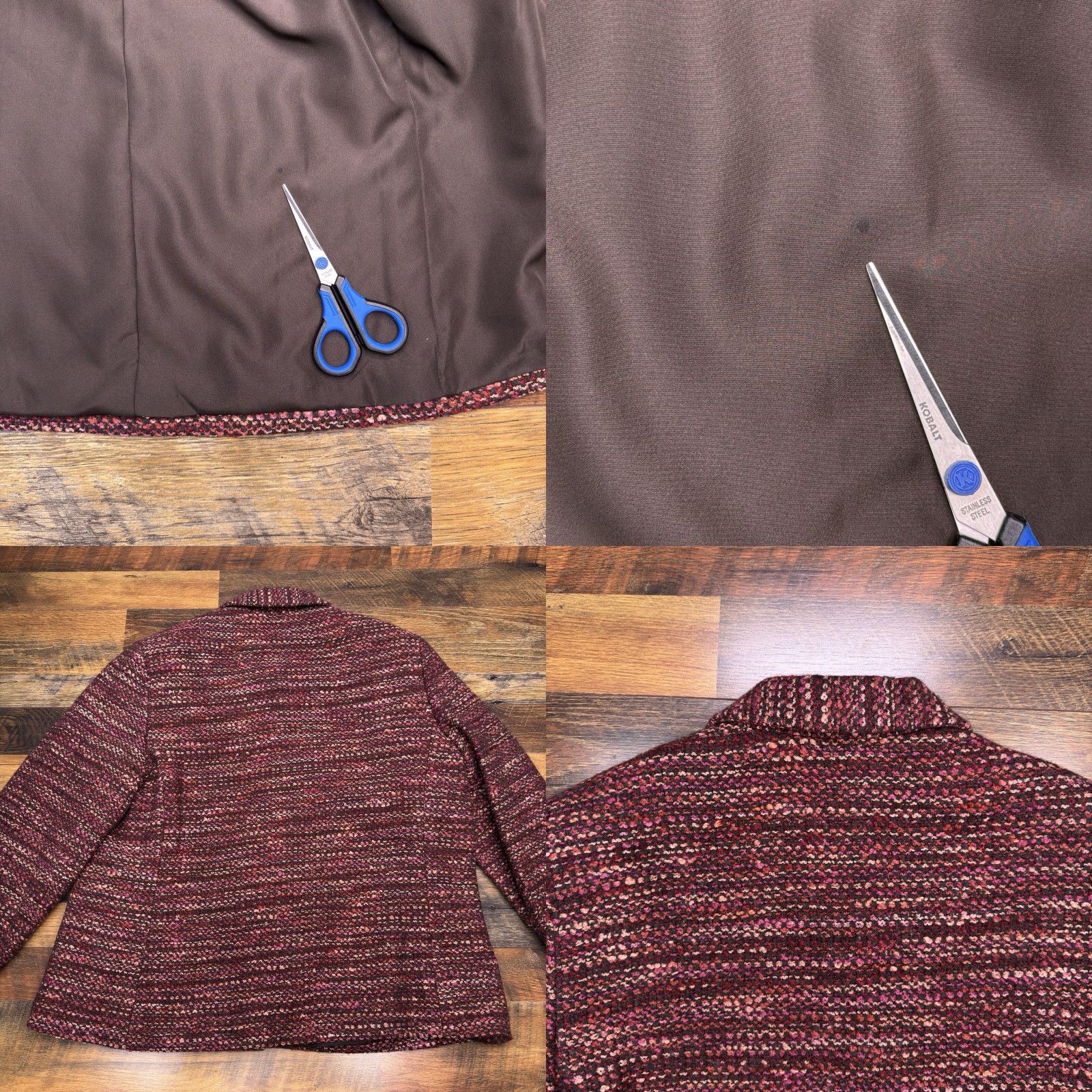 Vintage Appleseeds Tweed Blazer 20 Red Wool Blend Lined New Size 3XL / US 20-22 - 8 Thumbnail