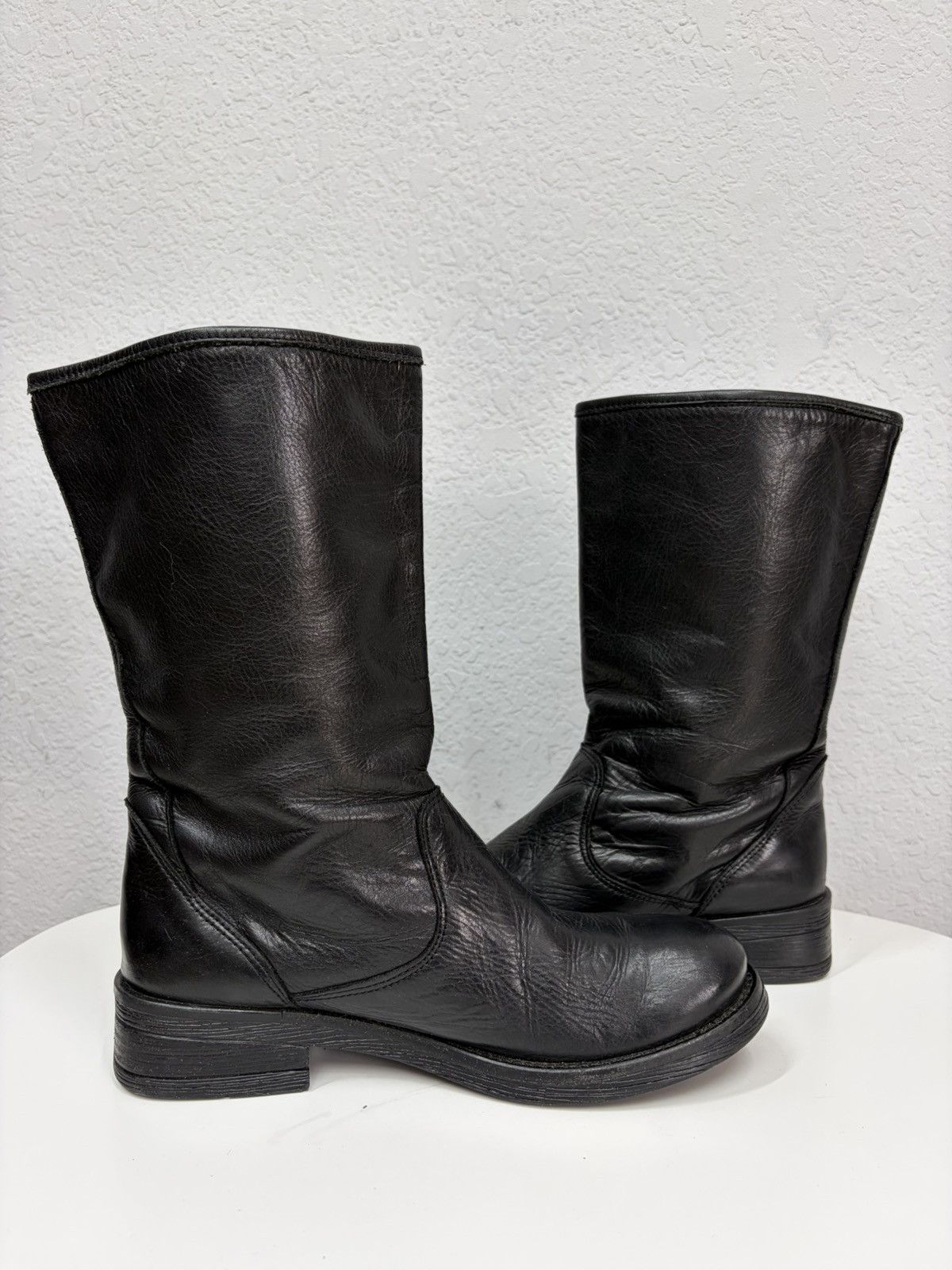 If Six Was Nine Double Buckle Black Moto Boots Red Wing Frye Guidi Inspired Size US 8 / EU 41 - 4 Thumbnail