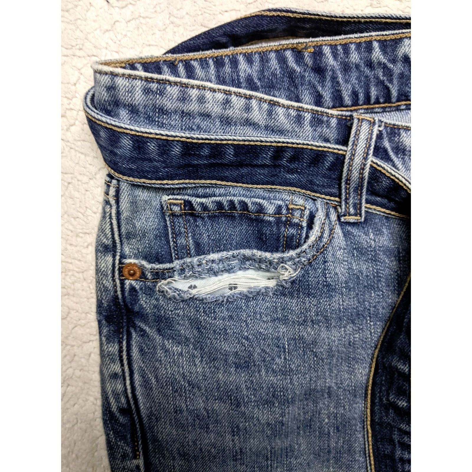 Lucky Brand Lucky Brand Sienna Slim Boyfriend Womens 0 Jeans Blue Patches Button Fly Belt Denim Size 25" / US 0 / IT 36 - 4 Thumbnail