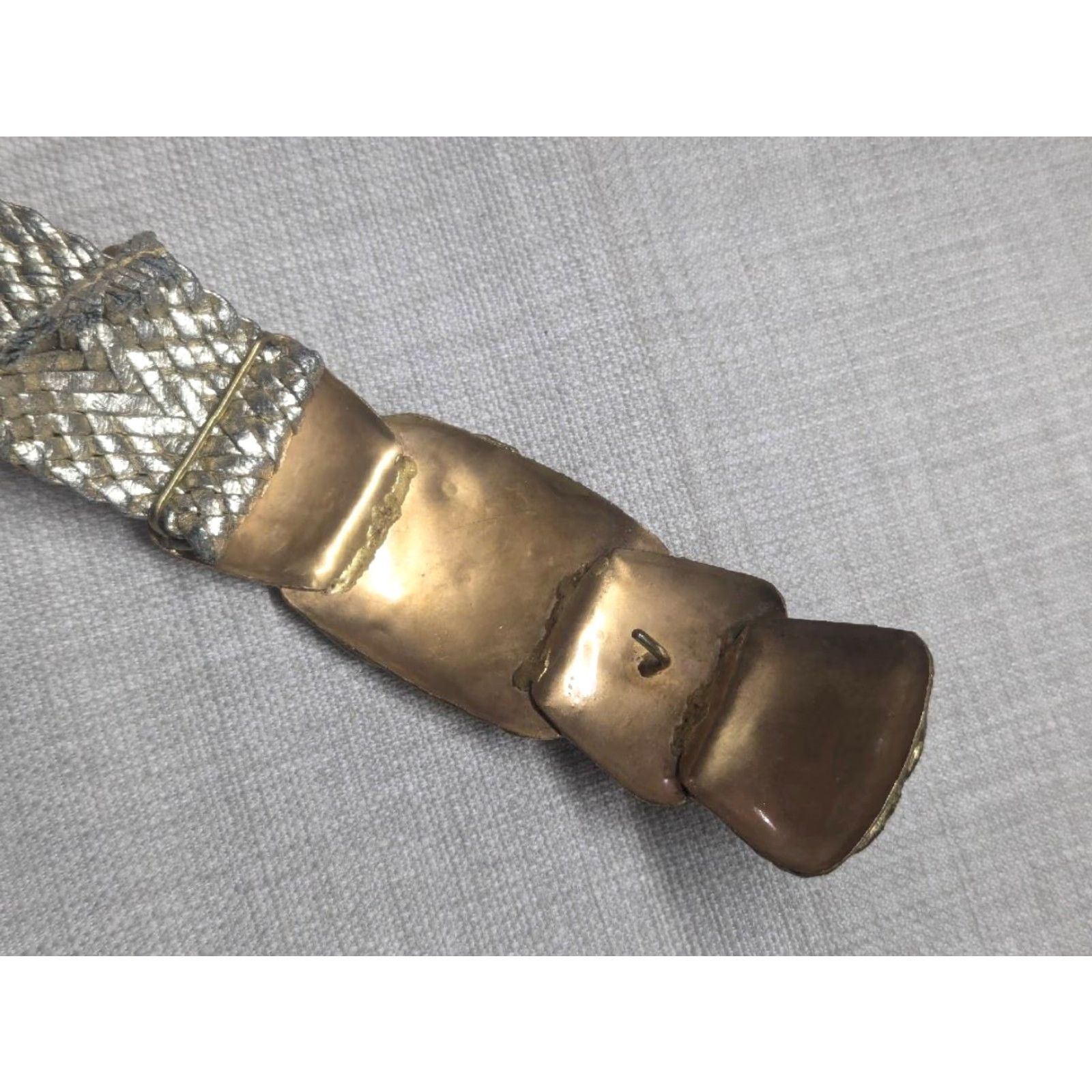 Vintage VINTAGE BUCKLE brutalist GLAM BELT XL adjustable GOLDEN STATEMENT glitz 1980s Size ONE SIZE - 5 Thumbnail