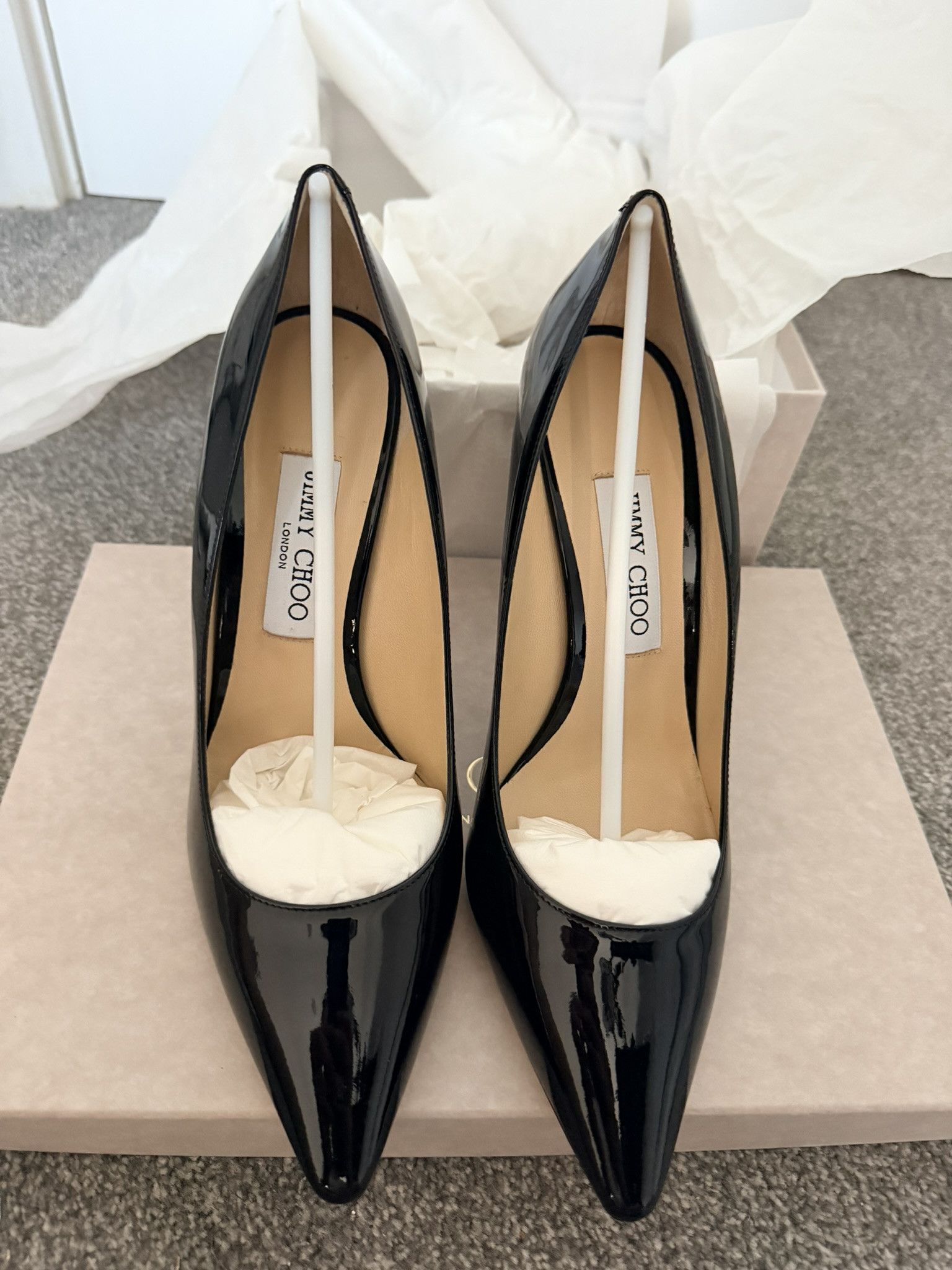 Jimmy Choo Jimmy Choo Romy 100 Black Size 39 EU Size US 9 / IT 39 - 2 Thumbnail