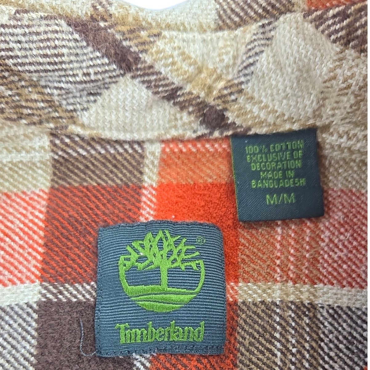 Timberland Timberland | Button Up Orange/Brown/Cream Flannel | Medium Size US M / EU 48-50 / 2 - 3 Thumbnail