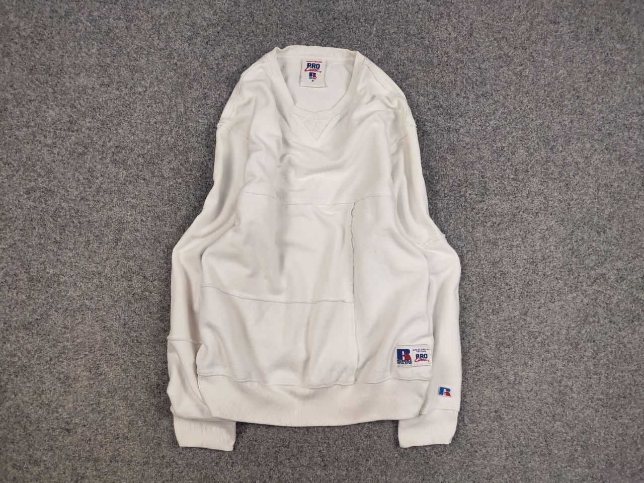 Russell Athletic Vintage Russell Athletic Pro USA Patchwork Boxy Sweatshirt Size US M / EU 48-50 / 2 - 1 Thumbnail