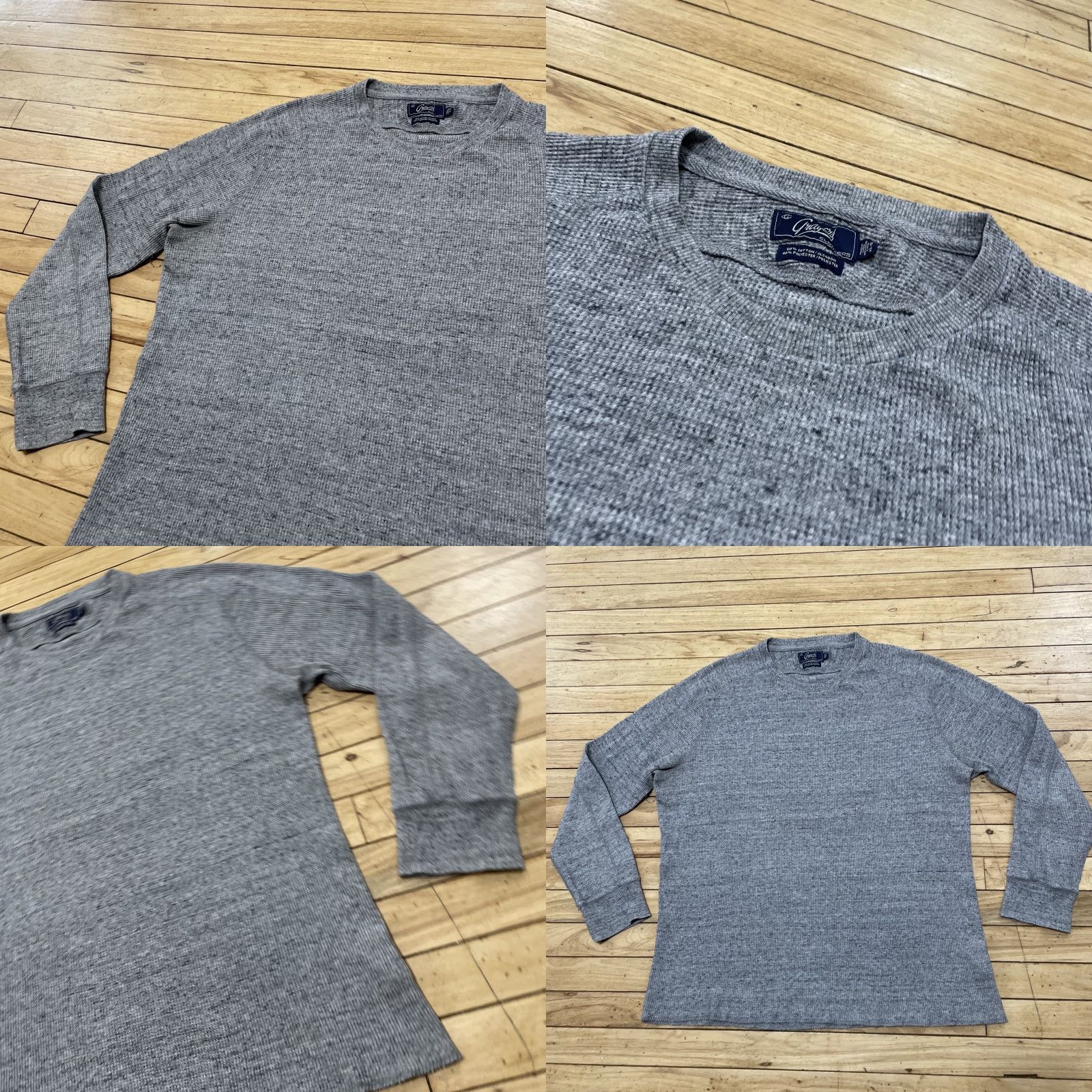 Grayers Grayers Waffle Knit Crewneck Long Sleeve Men XL Gray Spec Skater Raw Hem Capsule Shirt Size US XL / EU 56 / 4 - 10 Thumbnail