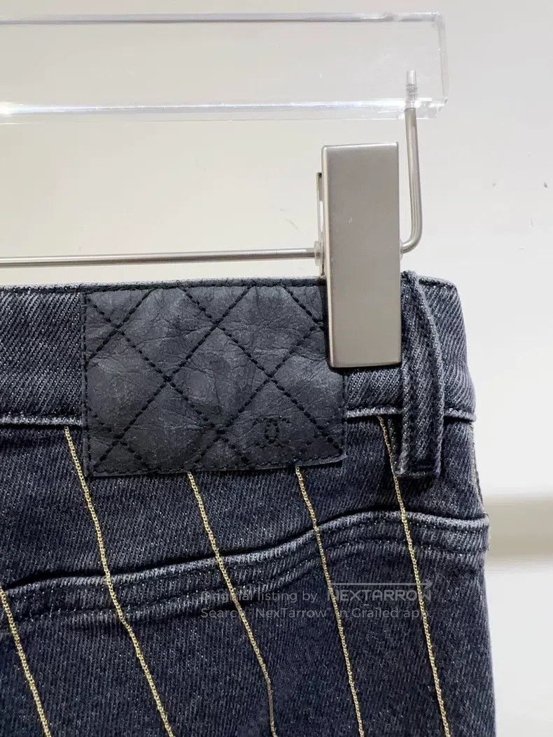 Chanel Chanel 20P black and grey chain jeans Size 42" / US 20 - 3 Thumbnail