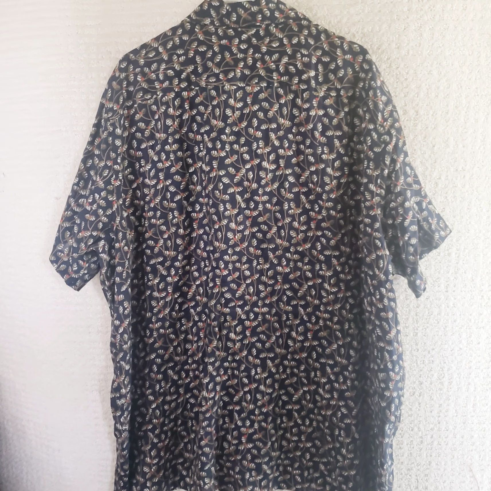 Perry Ellis Perry Ellis Shirt Mens 3X Black Linen Floral Beach Summer SS Geometric Button-Up Short Sleeve Beach Theme Mens Size US XXL / EU 58 / 5 - 7 Thumbnail
