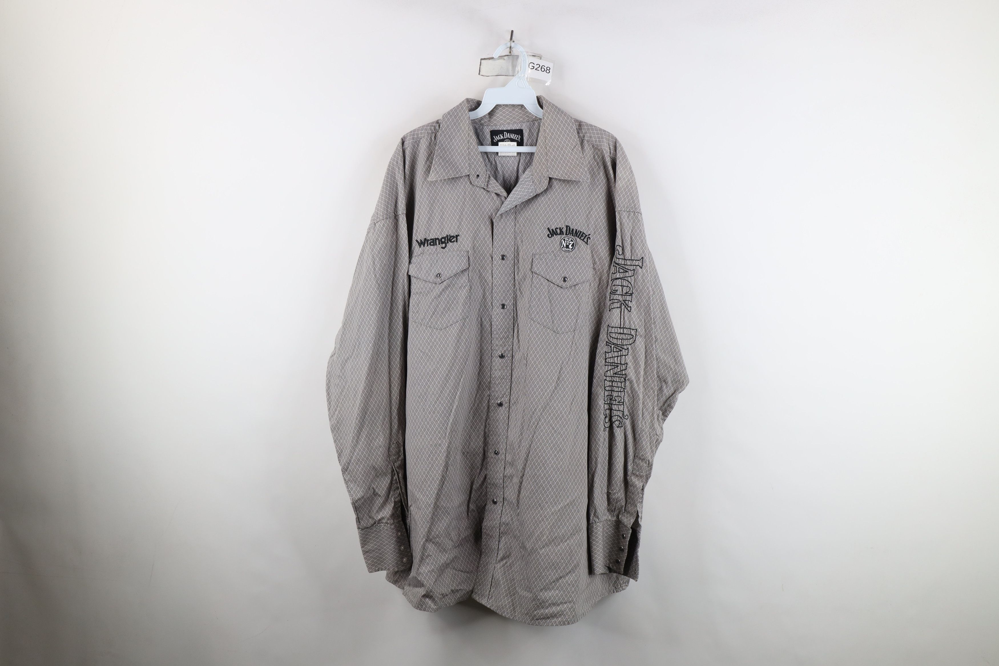 Vintage Jack Daniels x Wrangler Diamond Western Cowboy Button Shirt Size US XXL / EU 58 / 5 - 1 Thumbnail