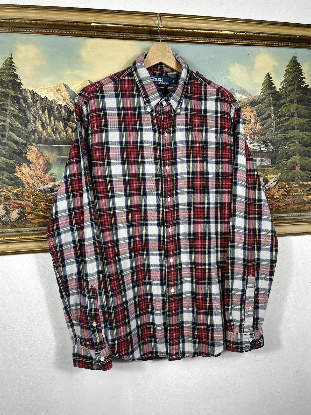 Flannel × Polo Ralph Lauren × Ralph Lauren Flannel Polo Ralph Lauren Vintage Retro Y2k 00s Mens Shirt Size US L / EU 52-54 / 3 - 3 Thumbnail