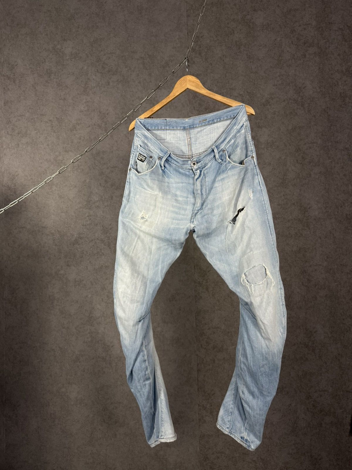 G-Star G Star Raw designer distressed asymmetric jeans Size US 34 / EU 50 - 1 Thumbnail