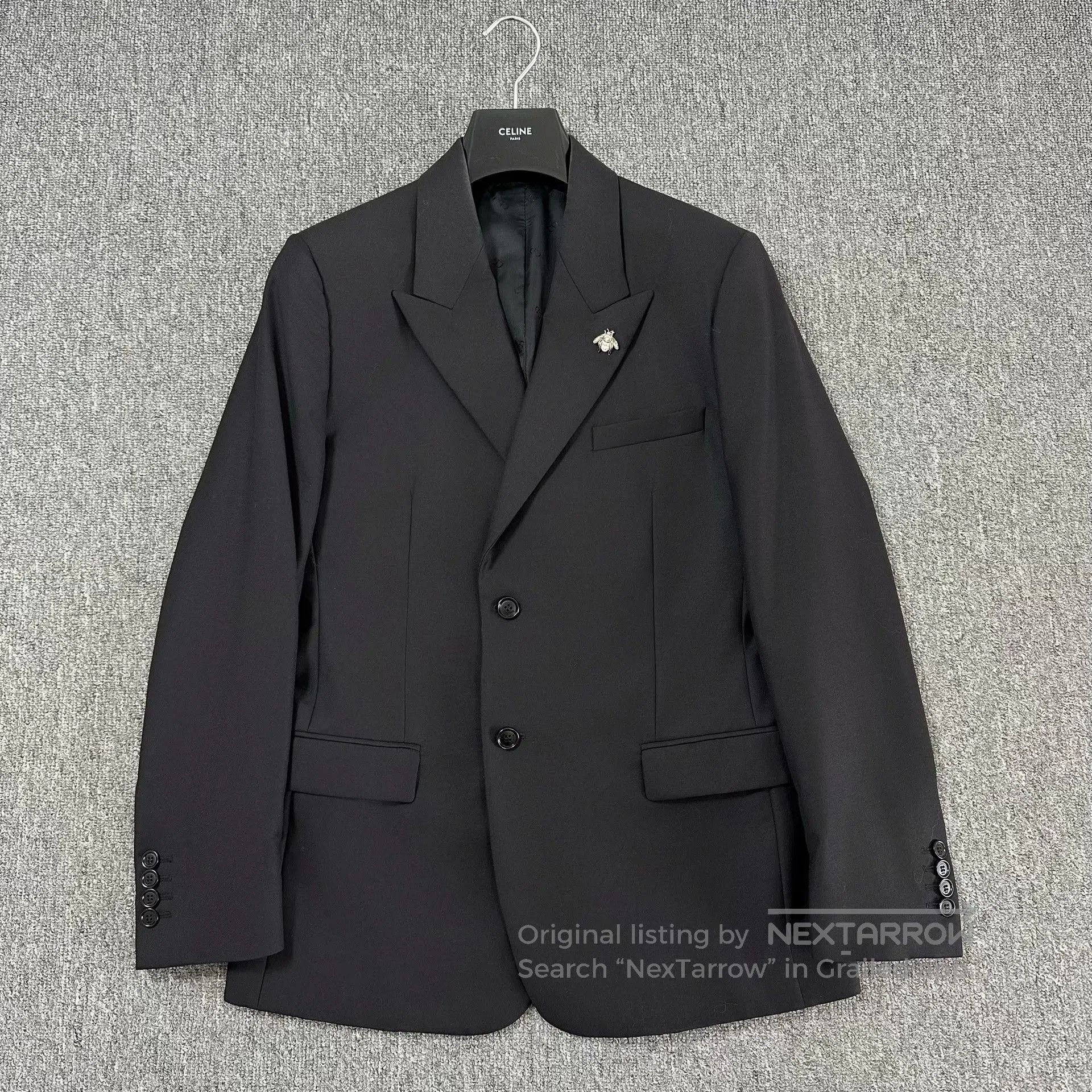 Dior Dior Black Peak Lapel Rhinestone Bee Suit. Size US S / EU 44-46 / 1 - 1 Thumbnail
