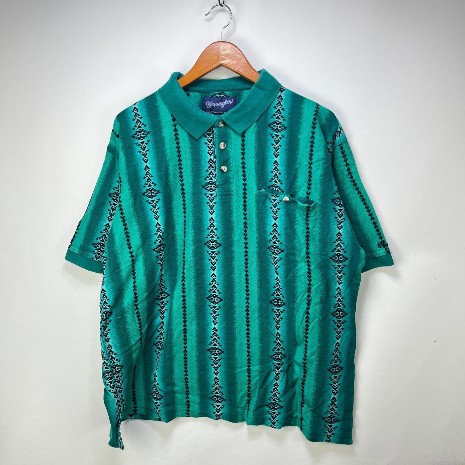 Wrangler Vintage 90s Wrangler Western Aztec Polo Shirt 2XL Size US XXL / EU 58 / 5 - 1 Thumbnail