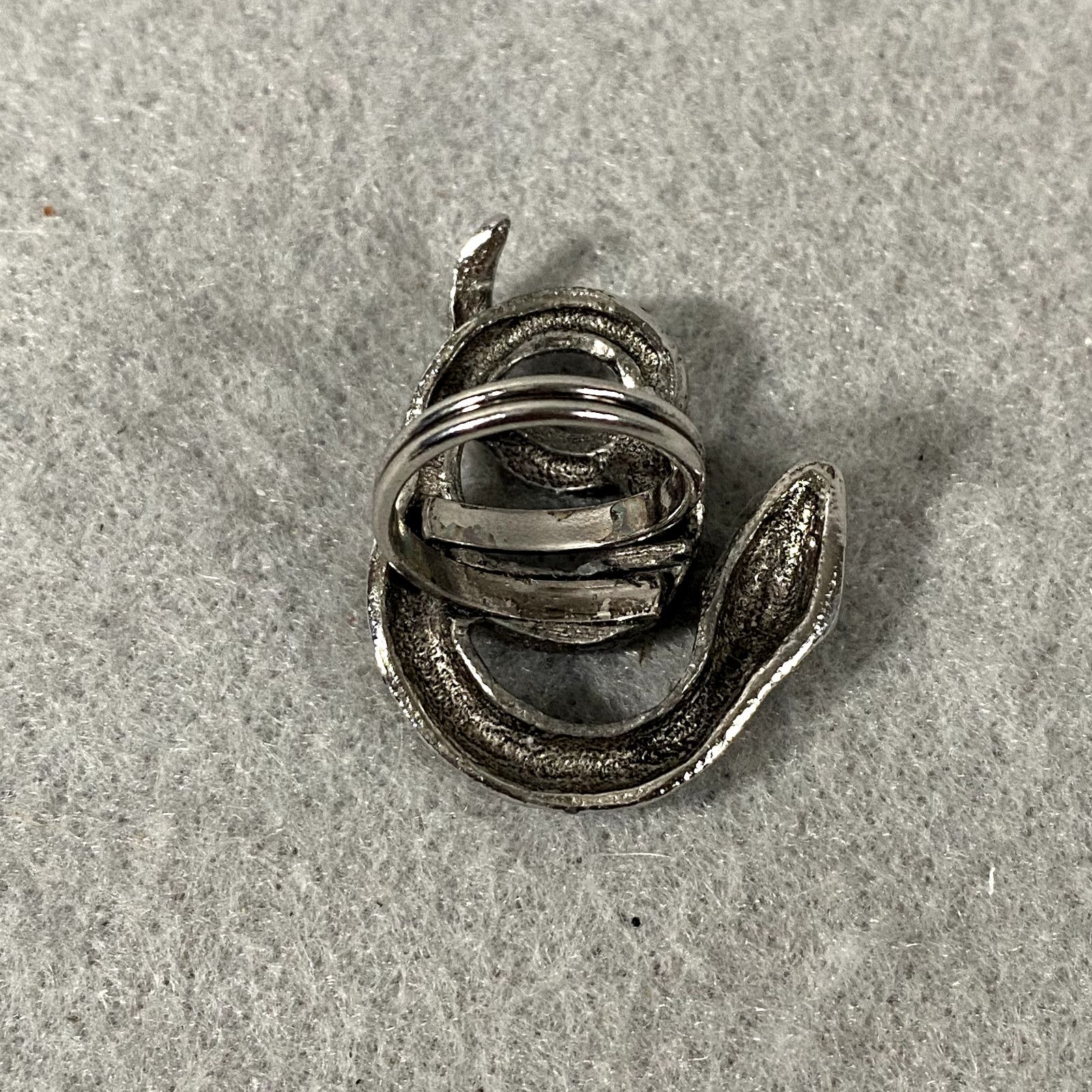 Other Vintage Coiled Snake Ring Silver Tone Metal Adjustable Band Size ONE SIZE - 2 Thumbnail