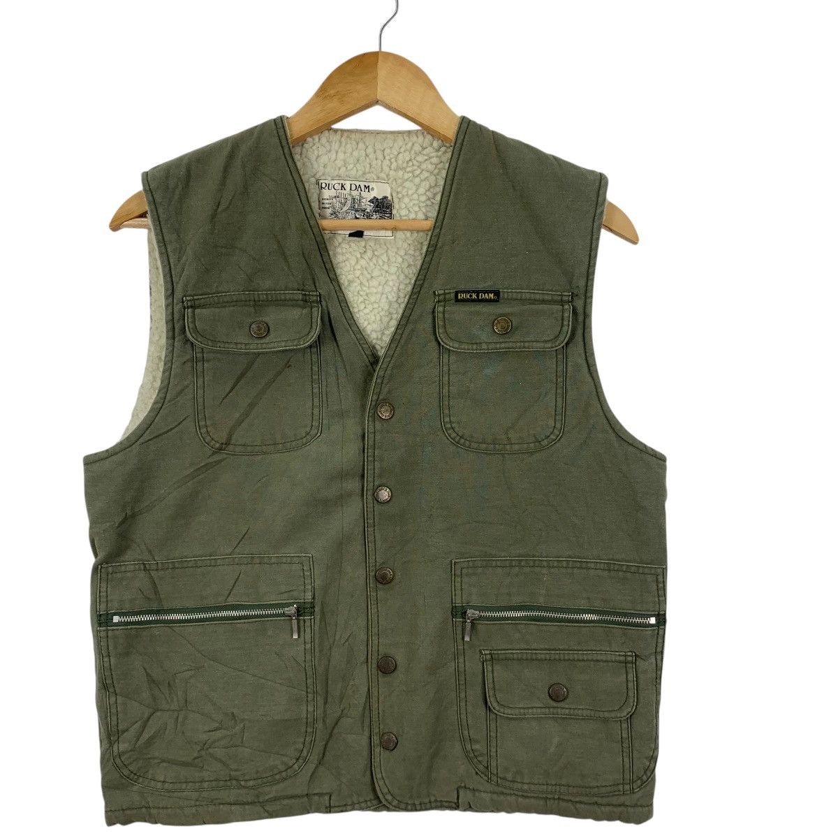Vintage Vintage RUCK DAM Shearling Technical Outdoor Vest Jacket Size US M / EU 48-50 / 2 - 5 Thumbnail