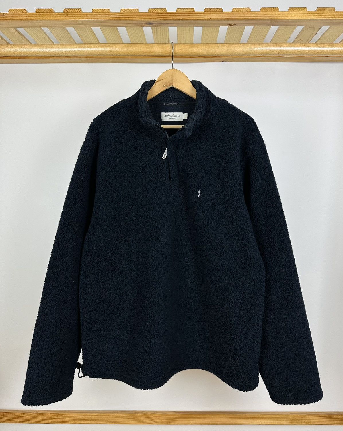 Yves Saint Laurent Vintage Yves Saint Laurent 1/4 Zip Fleece Jacket YSL Size L Size US L / EU 52-54 / 3 - 1 Thumbnail