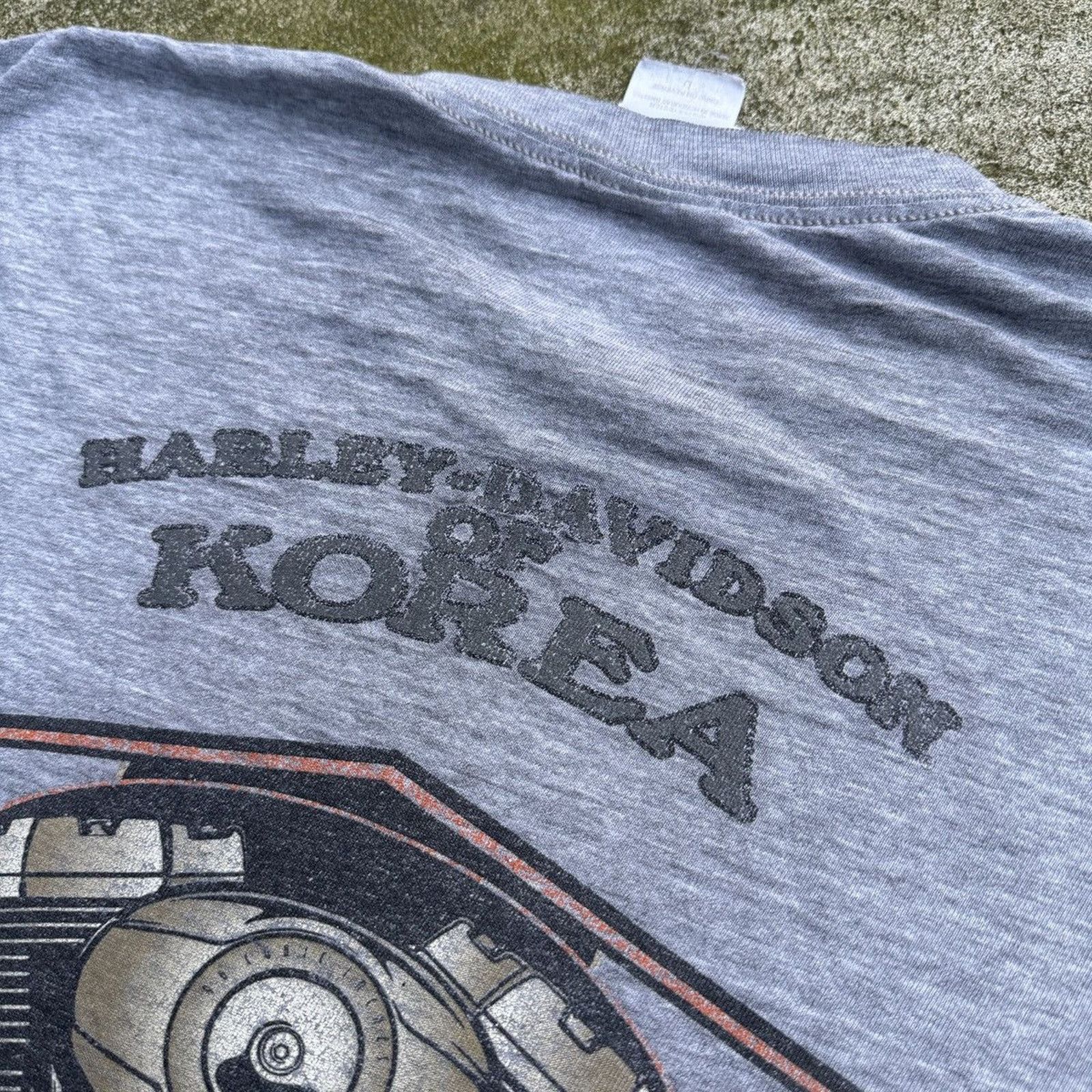 Harley Davidson Vintage Harley Davidson Thrashed Faded Spiderweb Tee Seoul Size US L / EU 52-54 / 3 - 13 Thumbnail
