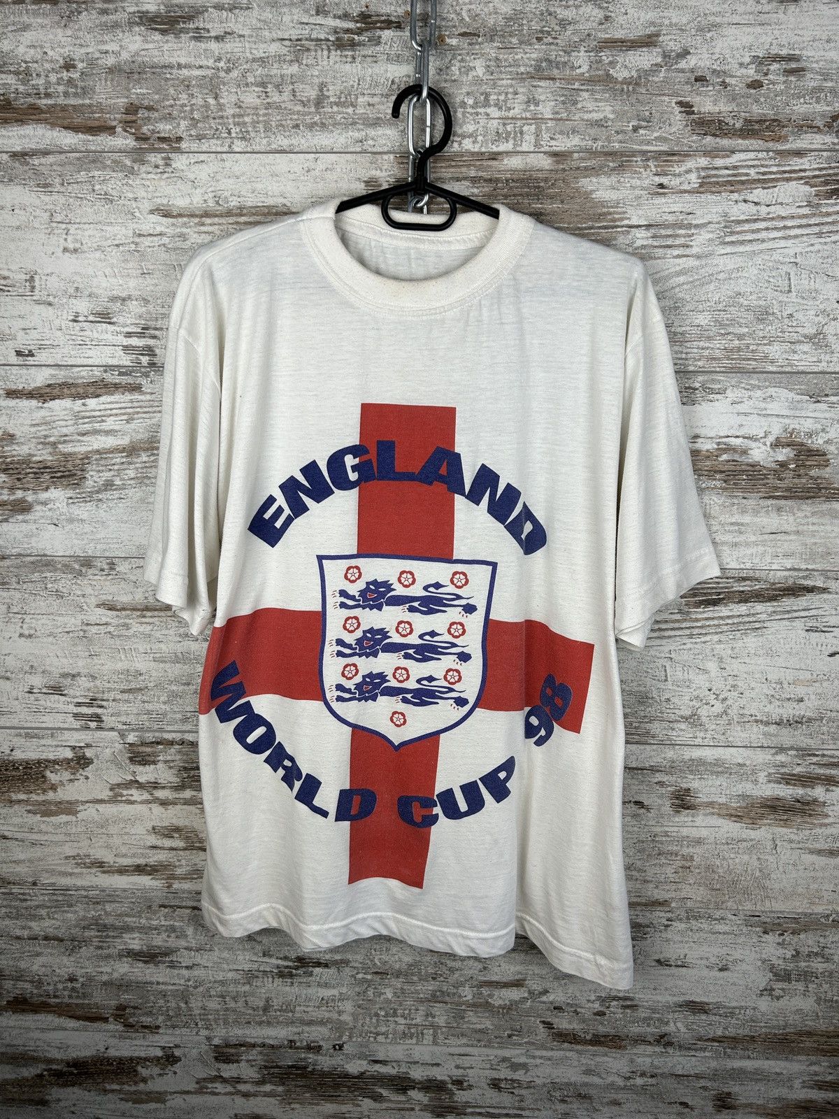 Vintage Mens rare England national team World Cup 98 T Shirt jersey Size US L / EU 52-54 / 3 - 1 Thumbnail