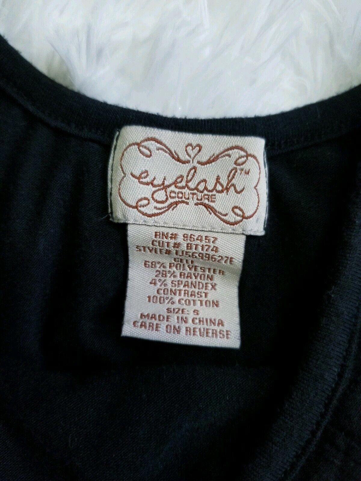 Designer Eyelash couture top Size Small Black Ruffled Stretchy Shirt Size S / US 4 / IT 40 - 3 Thumbnail