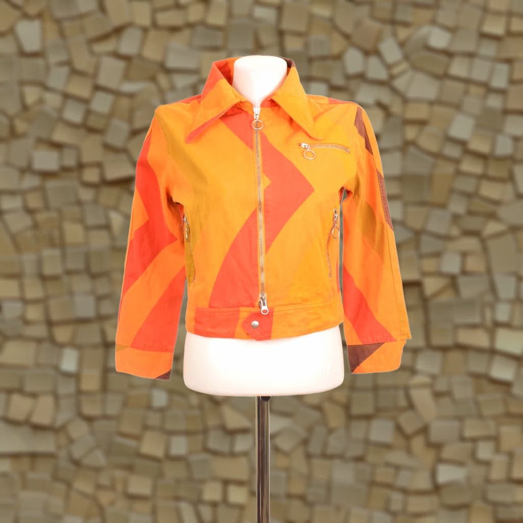 Custo Barcelona Custo Barcelona Geometric Print Orange Cotton Jacket Size 40 Women, Jacket, 40, Orange, Cotton, Geometric Print, Vintage? Size S / US 4 / IT 40 - 1 Thumbnail
