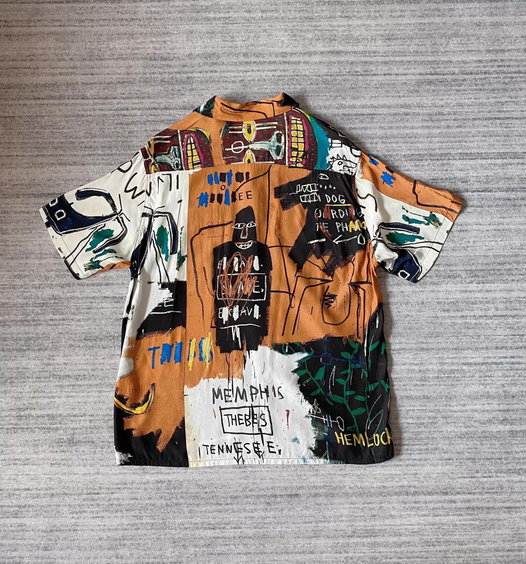 Wacko Maria WackoMaria x Basquiat ColorBlock Hawaii Yellow SS Shirt Size US S / EU 44-46 / 1 - 3 Thumbnail