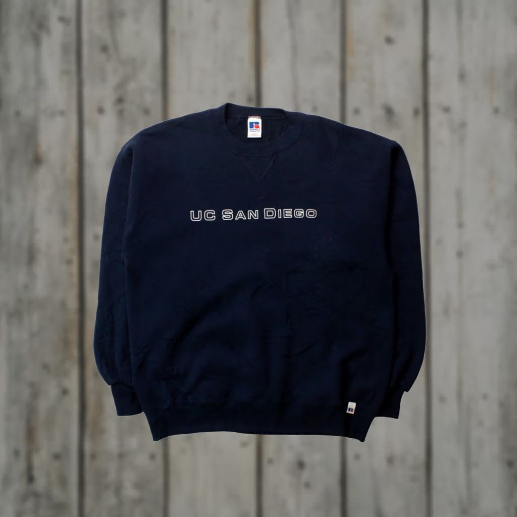Russell Athletic VINTAGE UC San Diego Sweatshirt (1990s) Russell Athletic Blue Large Polyester / Cotton Long Sleeve Mens Size US L / EU 52-54 / 3 - 1 Thumbnail