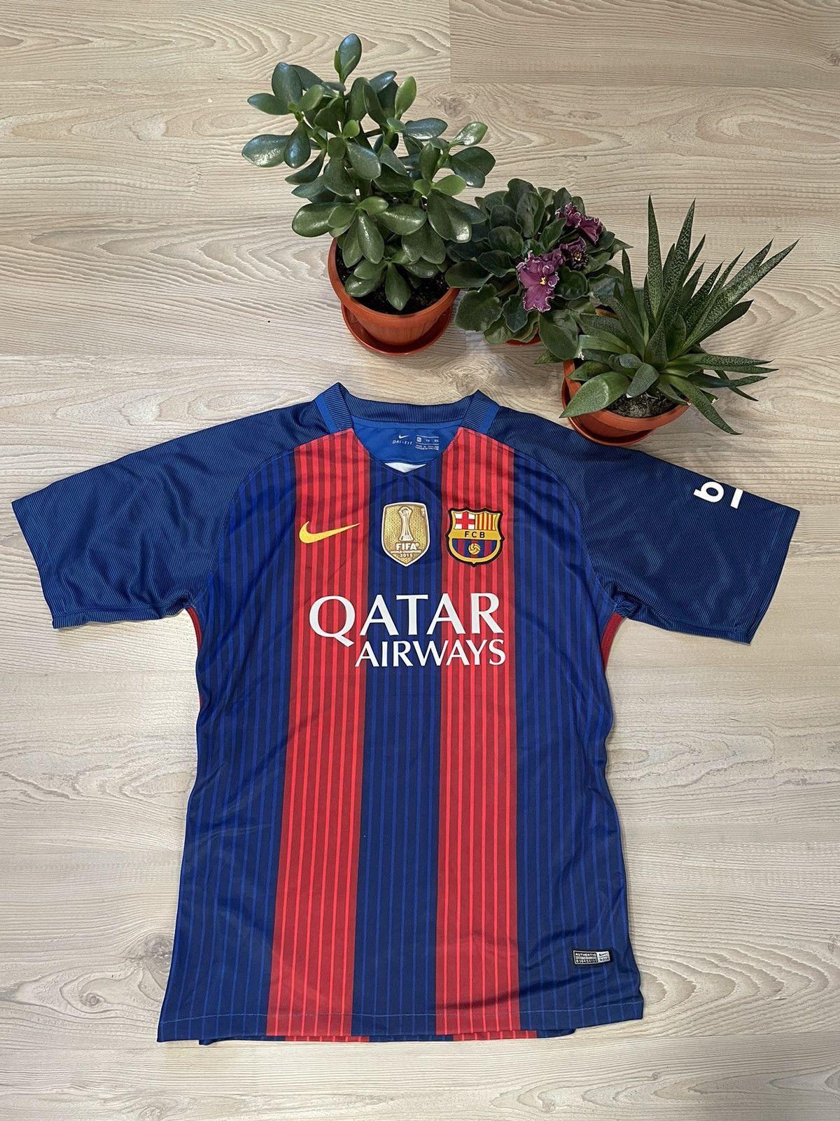 Pre-owned F C Barcelona X Soccer Jersey F.c Barcelona Messi 2017-2018 Vintage Jersey In Red/blue