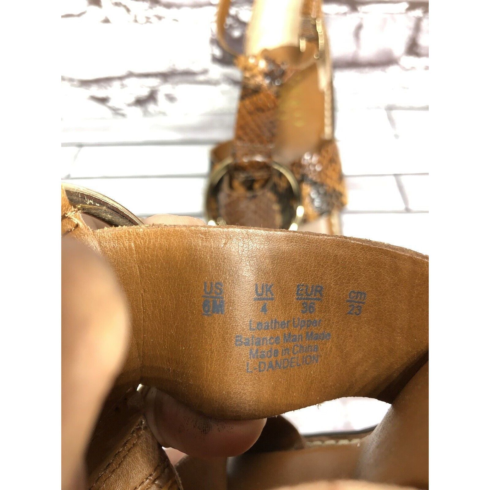 Other Franco Sarto Dandelion Snake Print Ankle Strappy Brown Leath Size US 6 / IT 36 - 10 Thumbnail