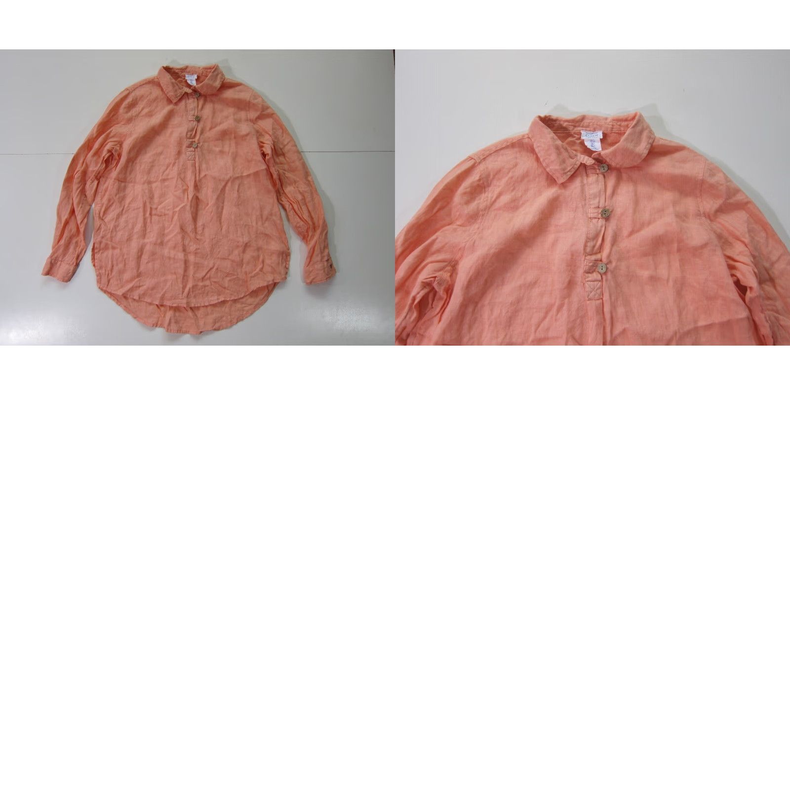 Vintage Sigrid Olsen 100% Linen Orange Peach Collared Button Long Sleeve Tunic Blouse S Size S / US 4 / IT 40 - 8 Thumbnail