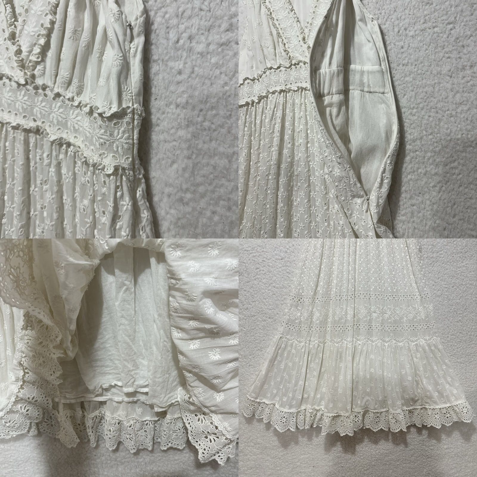 Ulla Johnson Ulla Johnson Marjorie Eyelet Ruffle White Cotton Dress Size 6 Blanc Lace Cotton Size M / US 6-8 / IT 42-44 - 8 Thumbnail
